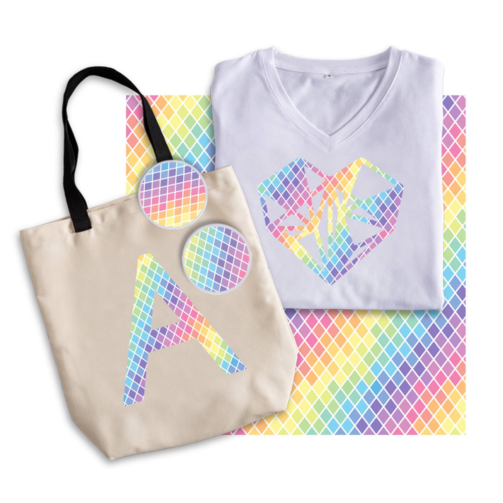 Cricut® Infusible Ink™ Transfer Sheet Patterns, Rainbow Shapes