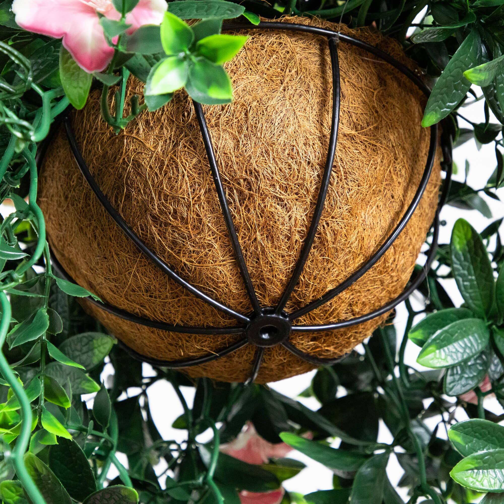 34in. UV Resistant Artificial Azalea Hanging Basket (Indoor/Outdoor)