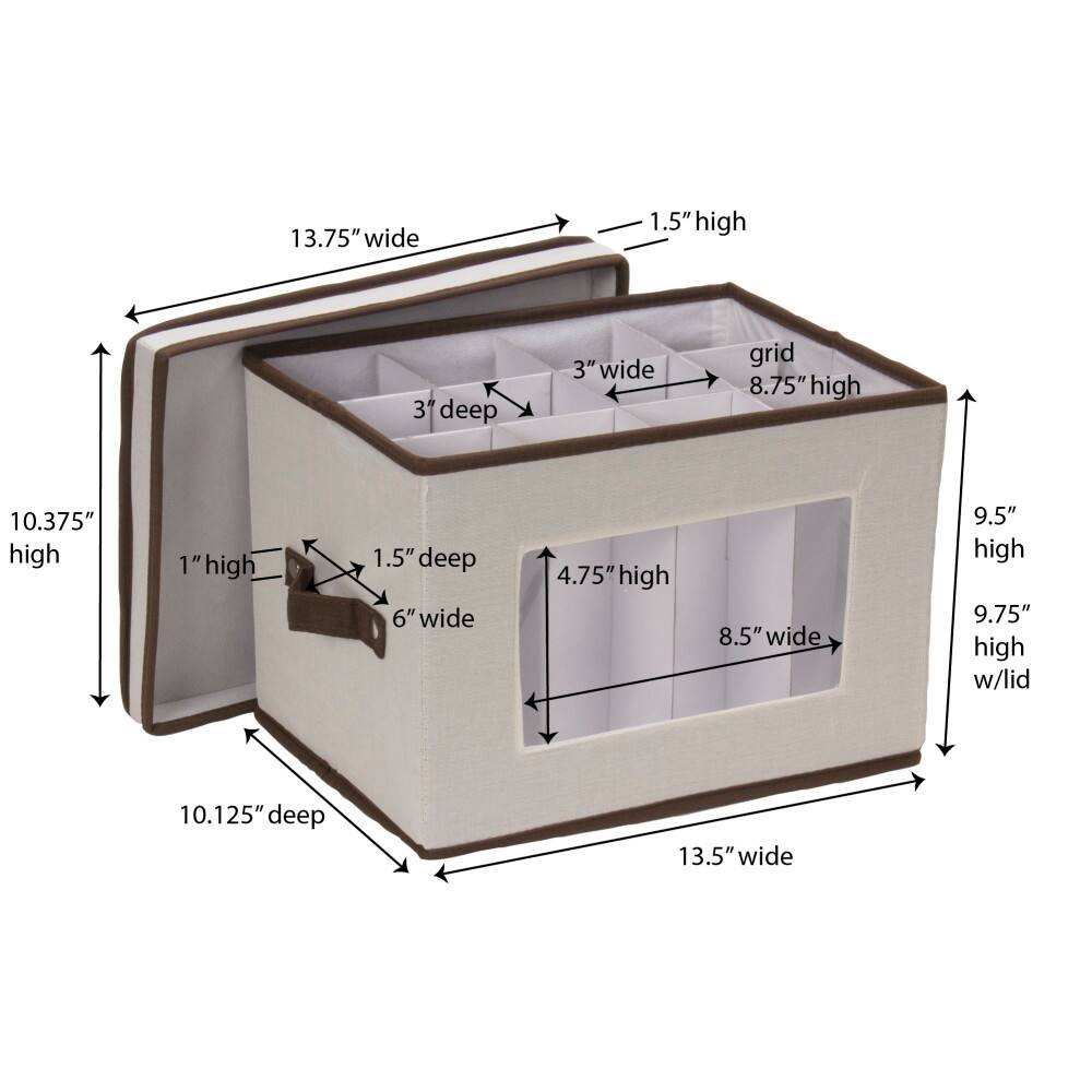Household Essentials Champagne Glassware Storage Box
