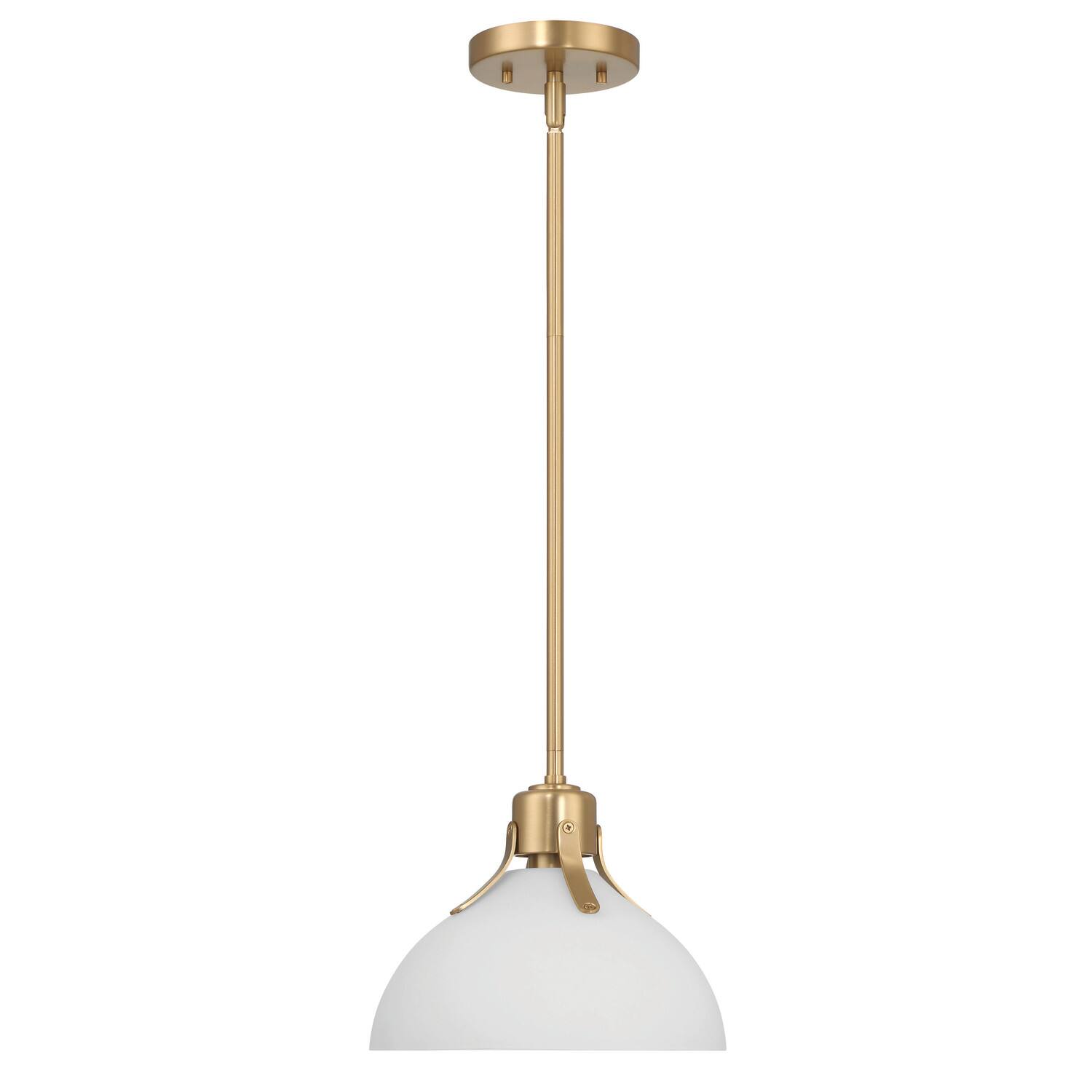 Hello Honey&#xAE; Delano Gold &#x26; White Industrial Metal &#x26; Etched Glass Ceiling Light