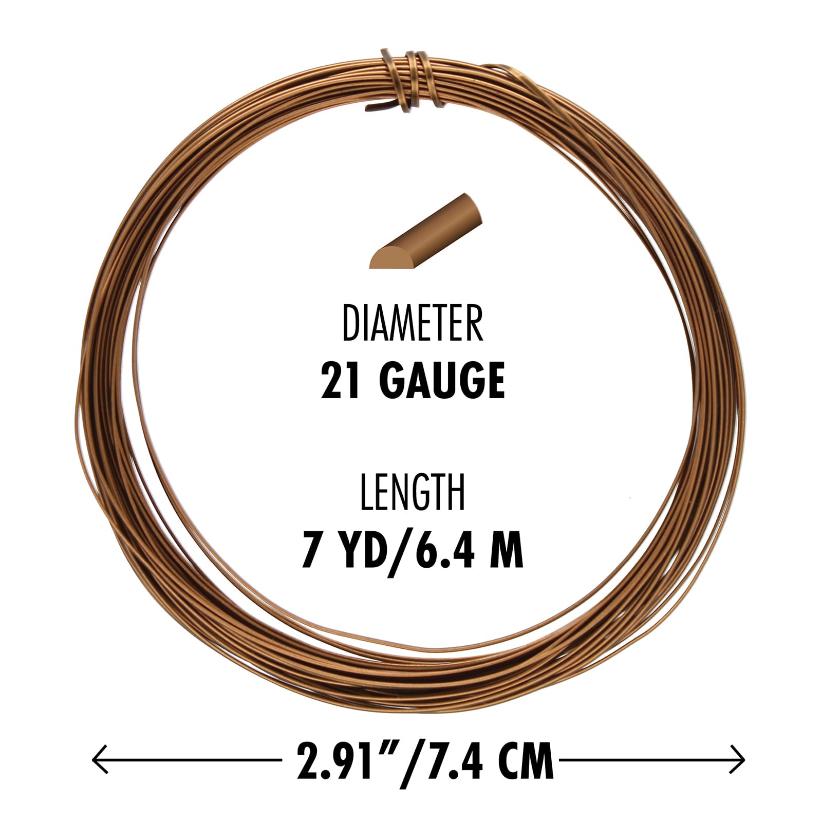 The Beadsmith&#xAE; Wire Elements&#x2122; 21 Gauge Tarnish Resistant Half Round Soft Temper Wire, 7yd.