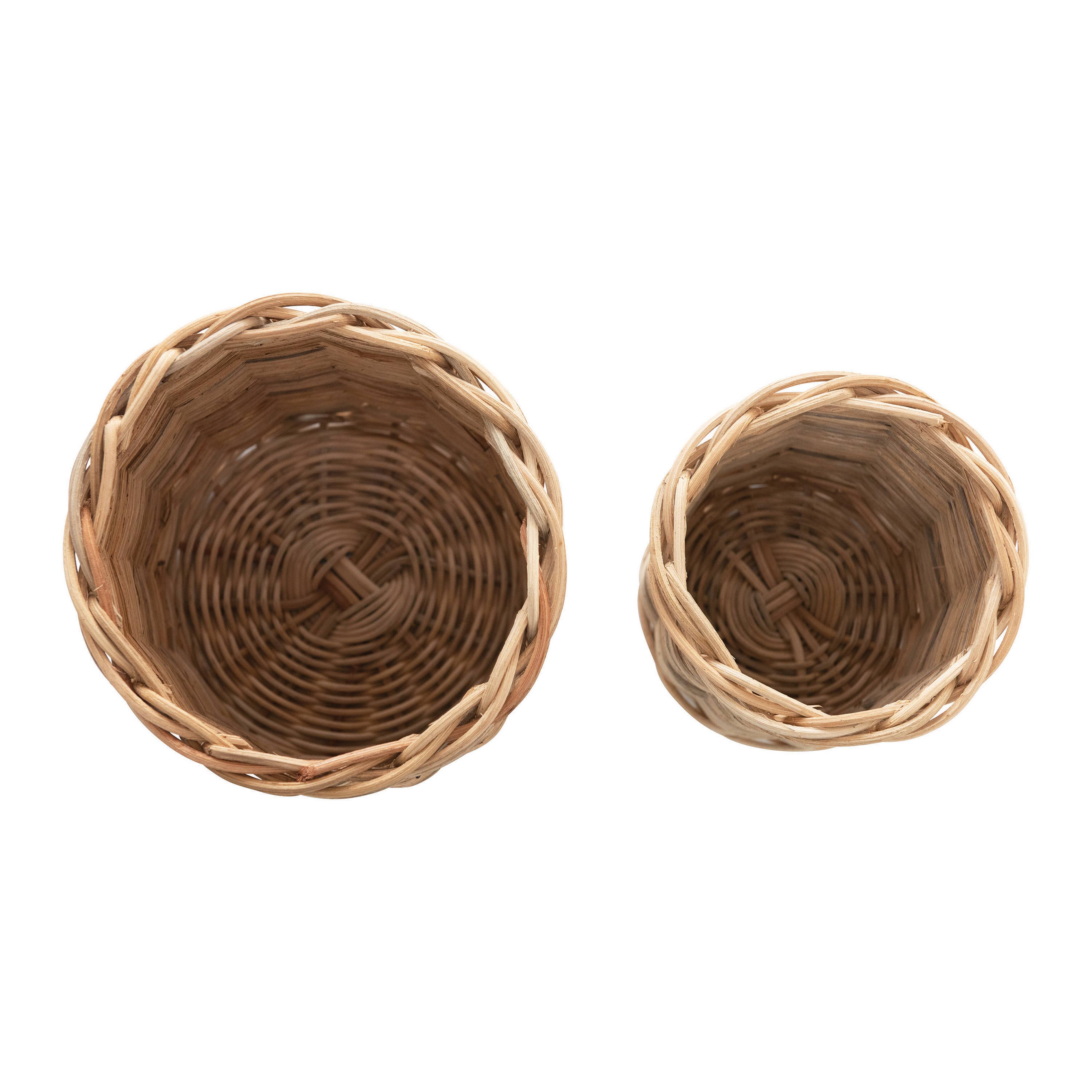 Hello Honey® Natural Hand-Woven Wicker Basket Set