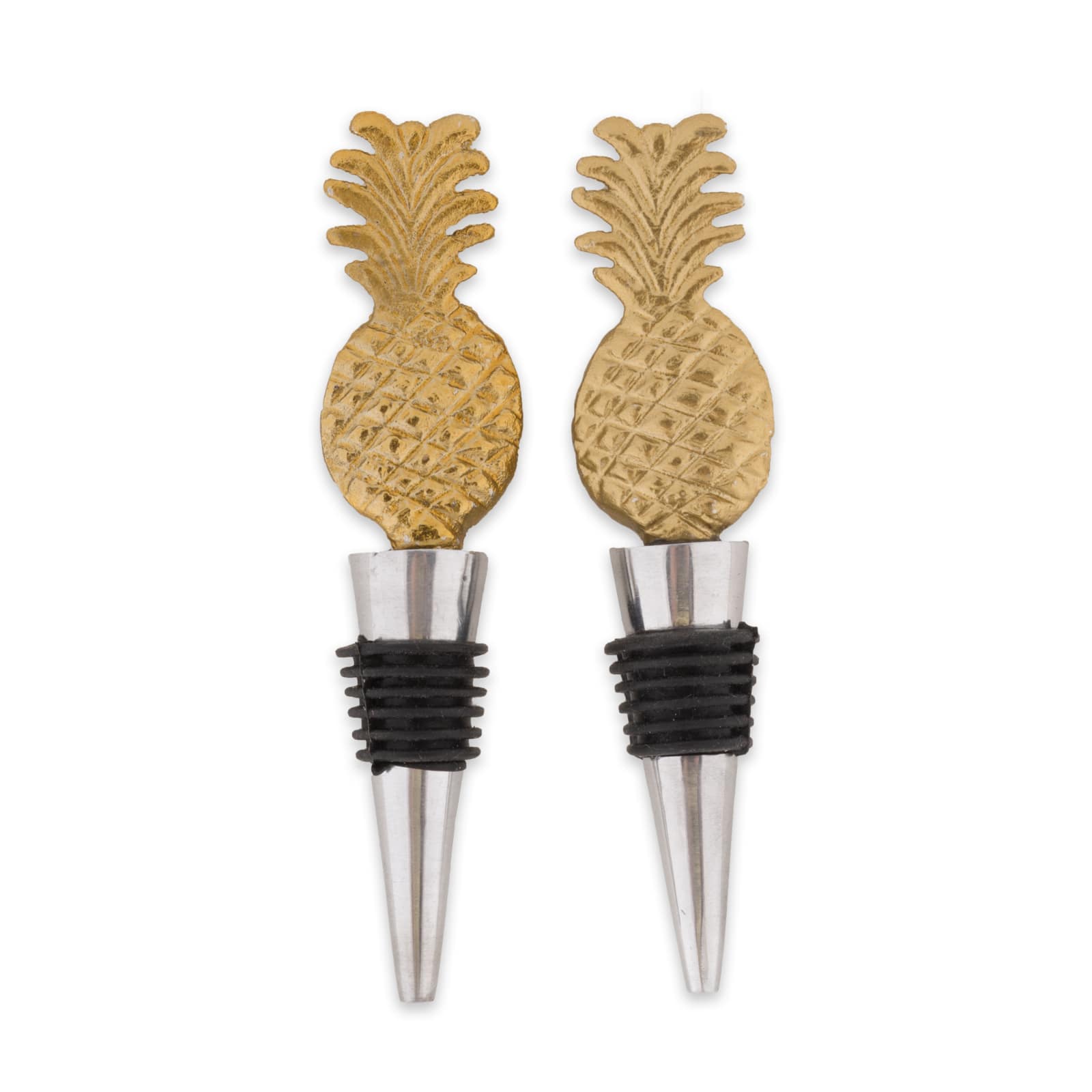 Gold Pineapple Bottle Stopper Set