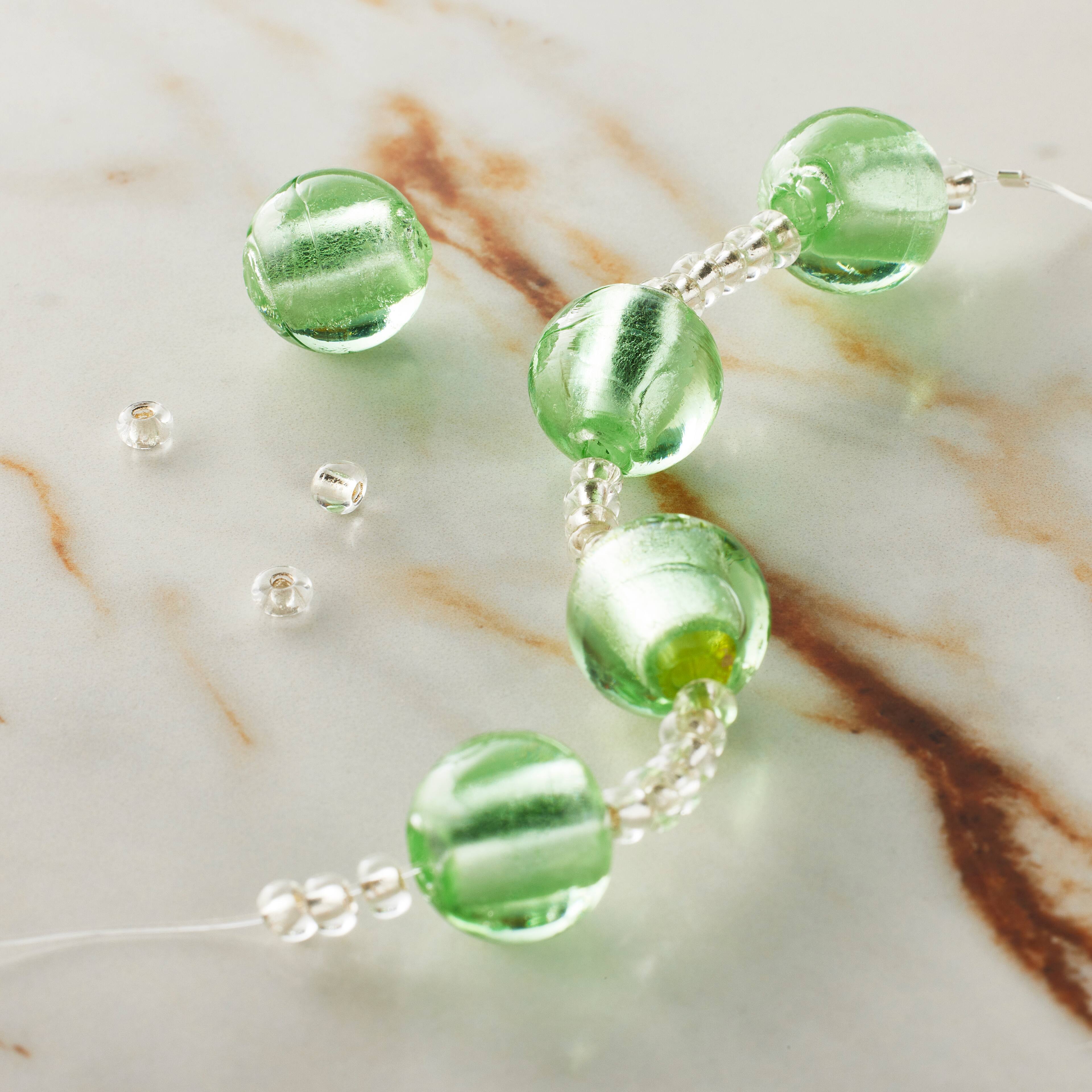12 Pack: Green Lampwork Glass Round Beads by Bead Landing™