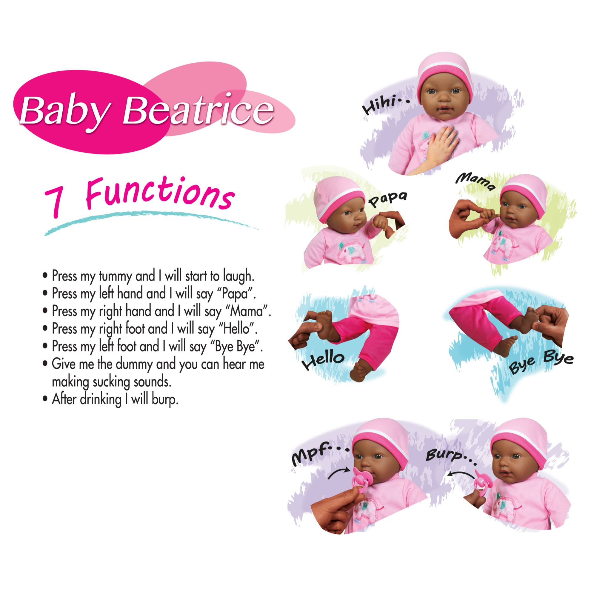 Lissi Baby Beatrice 16&#x22; Interactive Baby Doll with 7 Functions
