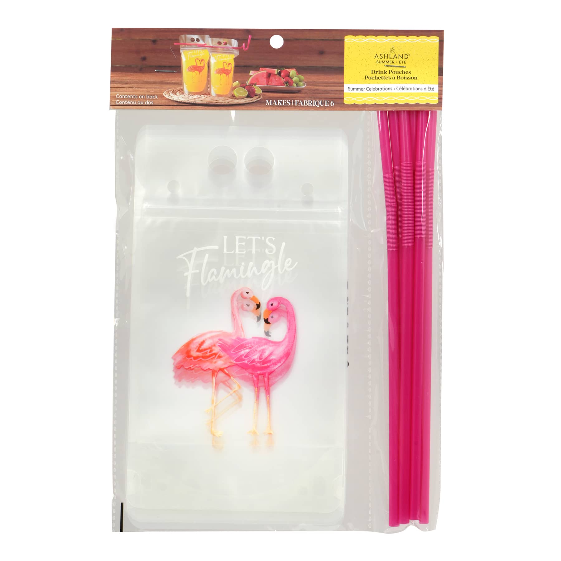 16oz. Flamingo Drink Pouch Set by Ashland&#xAE;