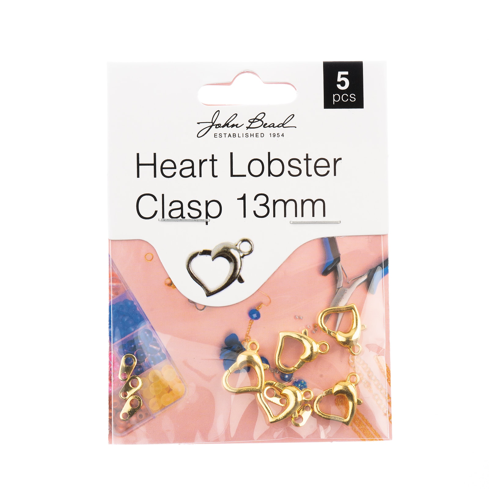 John Bead Must Have Findings 13mm Heart Lobster Clasps