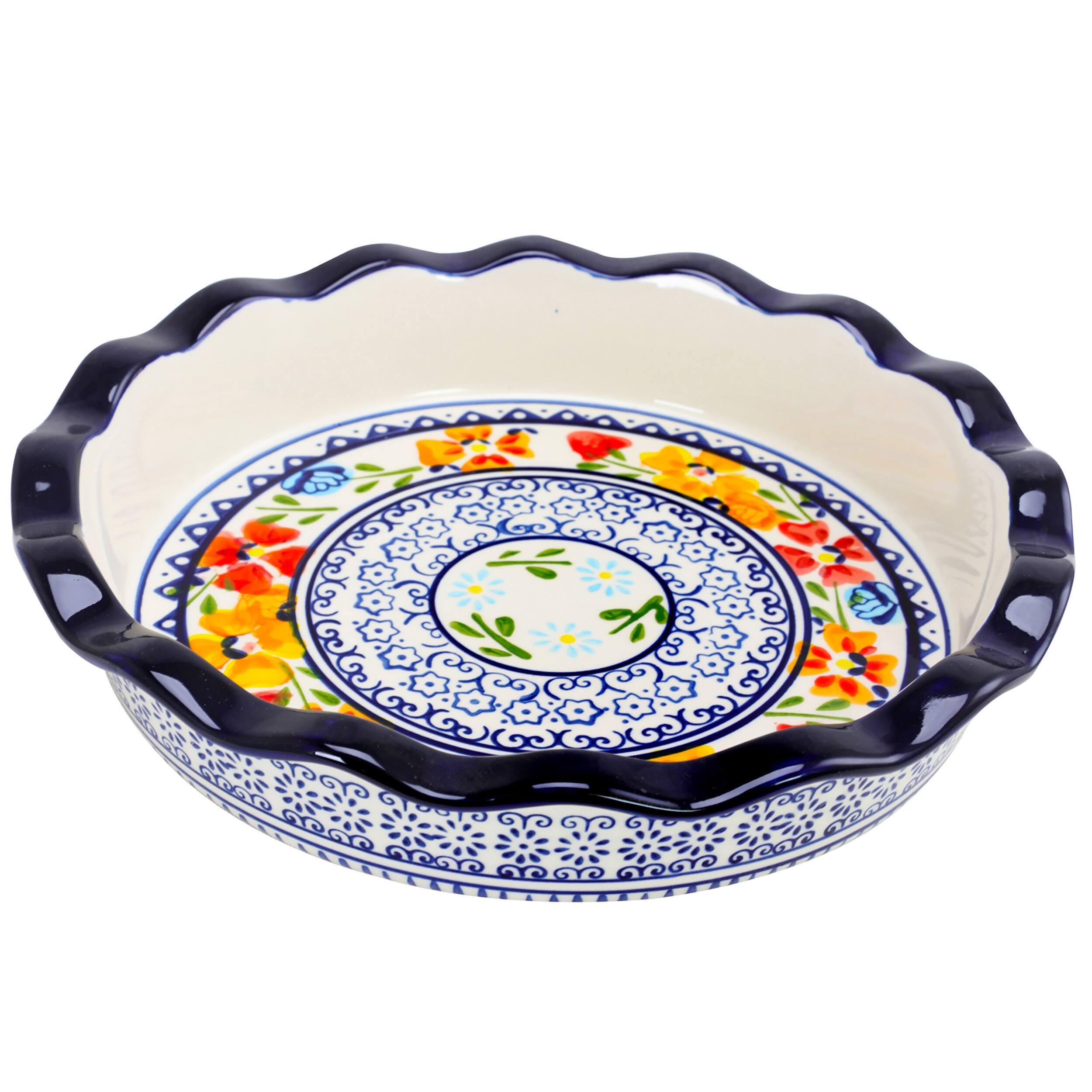 Gibson Elite Luxembourg Stoneware Bakeware Set Hand Painted for sale online 
