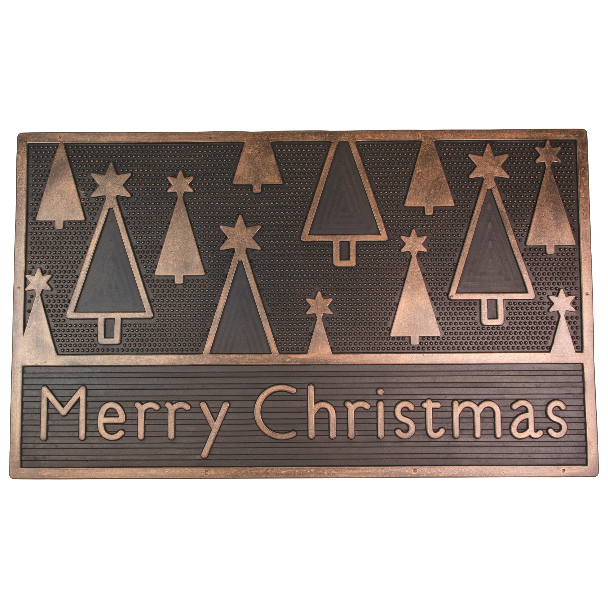 30&#x22; Black &#x26; Gold Merry Christmas Doormat