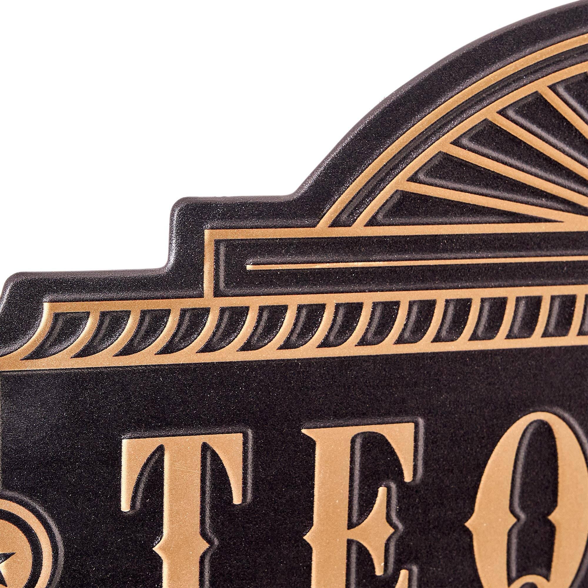 American Art Decor Tequila Embossed Black and Gold Metal Bar Sign