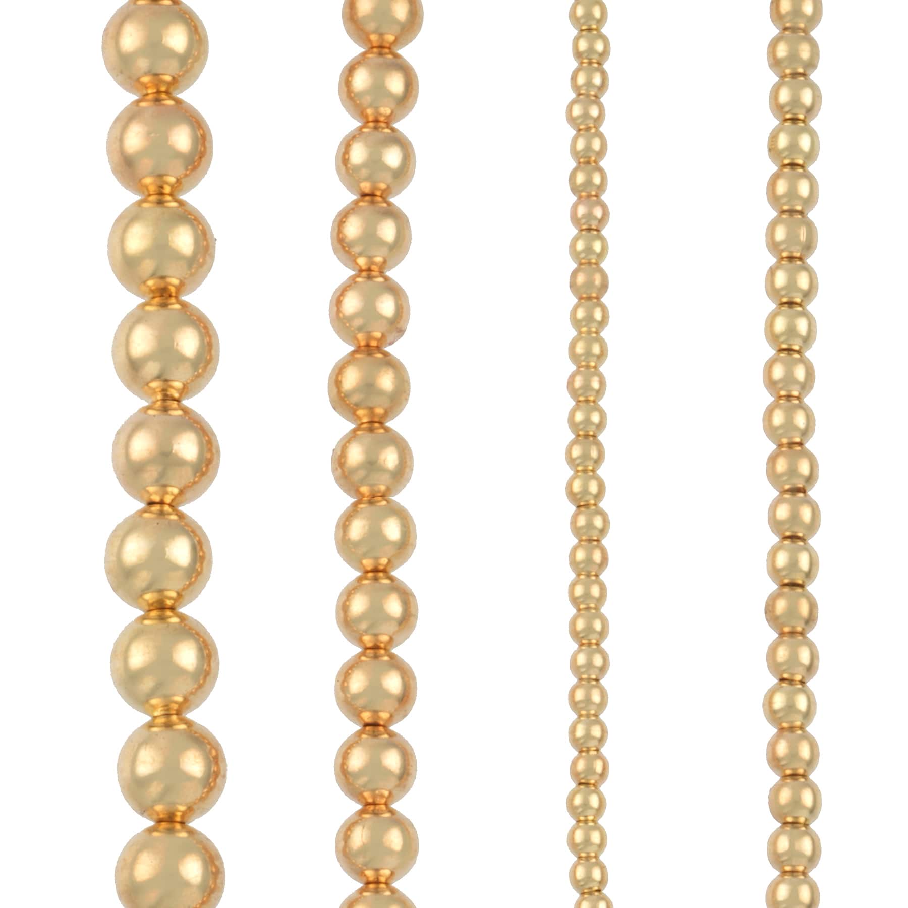 12 Pack: Gold Metal Round Beads Mix, by Bead Landing™