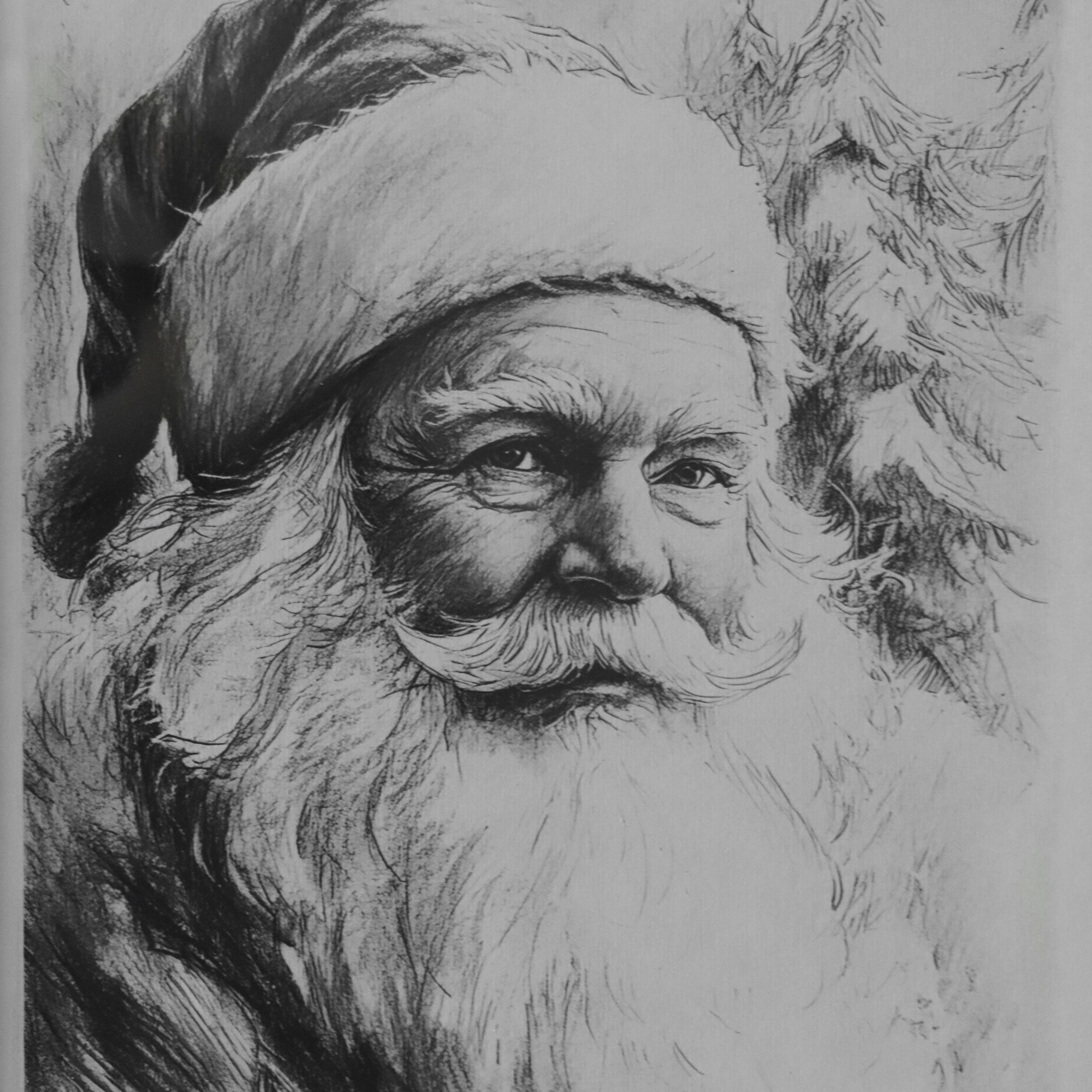Black &#x26; White Santa Wall Art by Ashland&#xAE;
