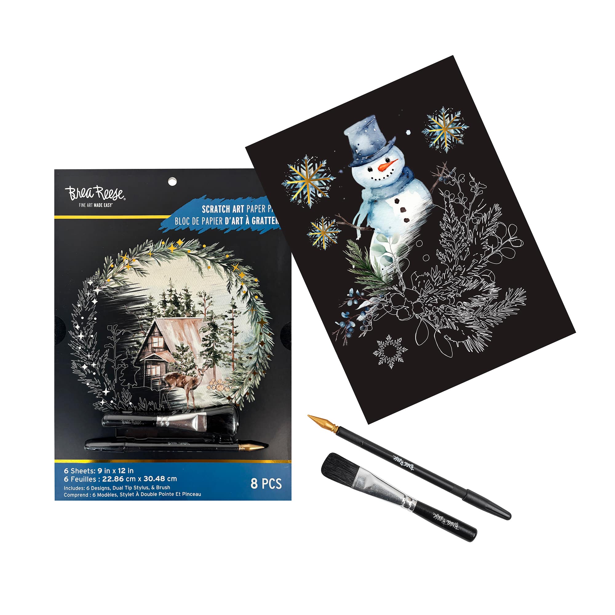 Brea Reese&#x2122; 9&#x22; x 12&#x22; Winter Wonderland Scratch Art Paper Pad