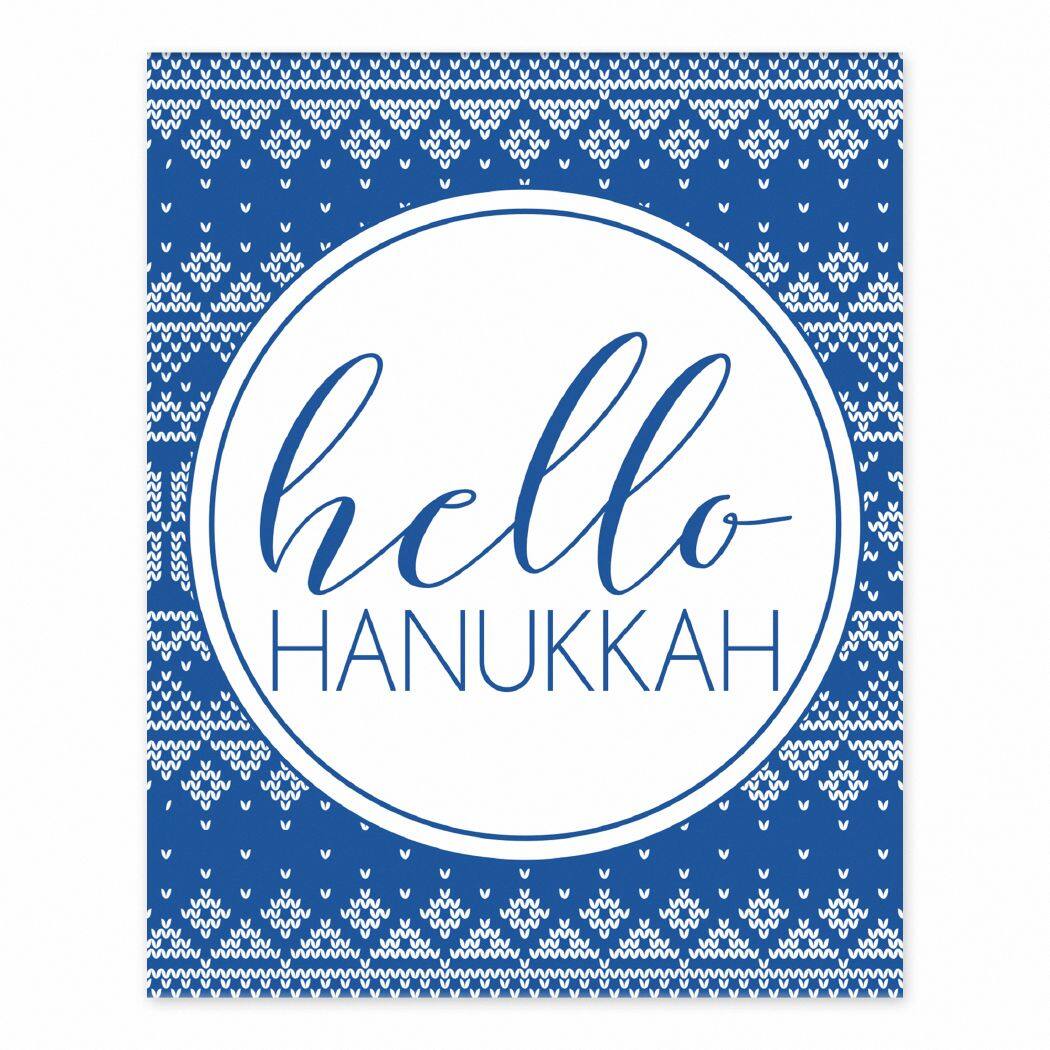 Hello Hanukkah Sweater Pattern 8x10 Tabletop Canvas