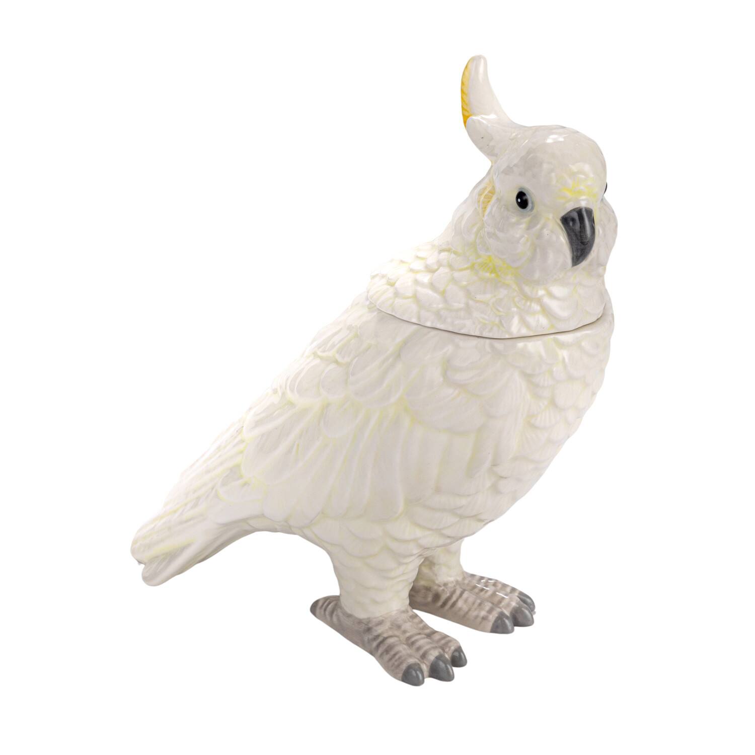 Hello Honey&#xAE; 9.25&#x22; White Ceramic Cockatoo Jar