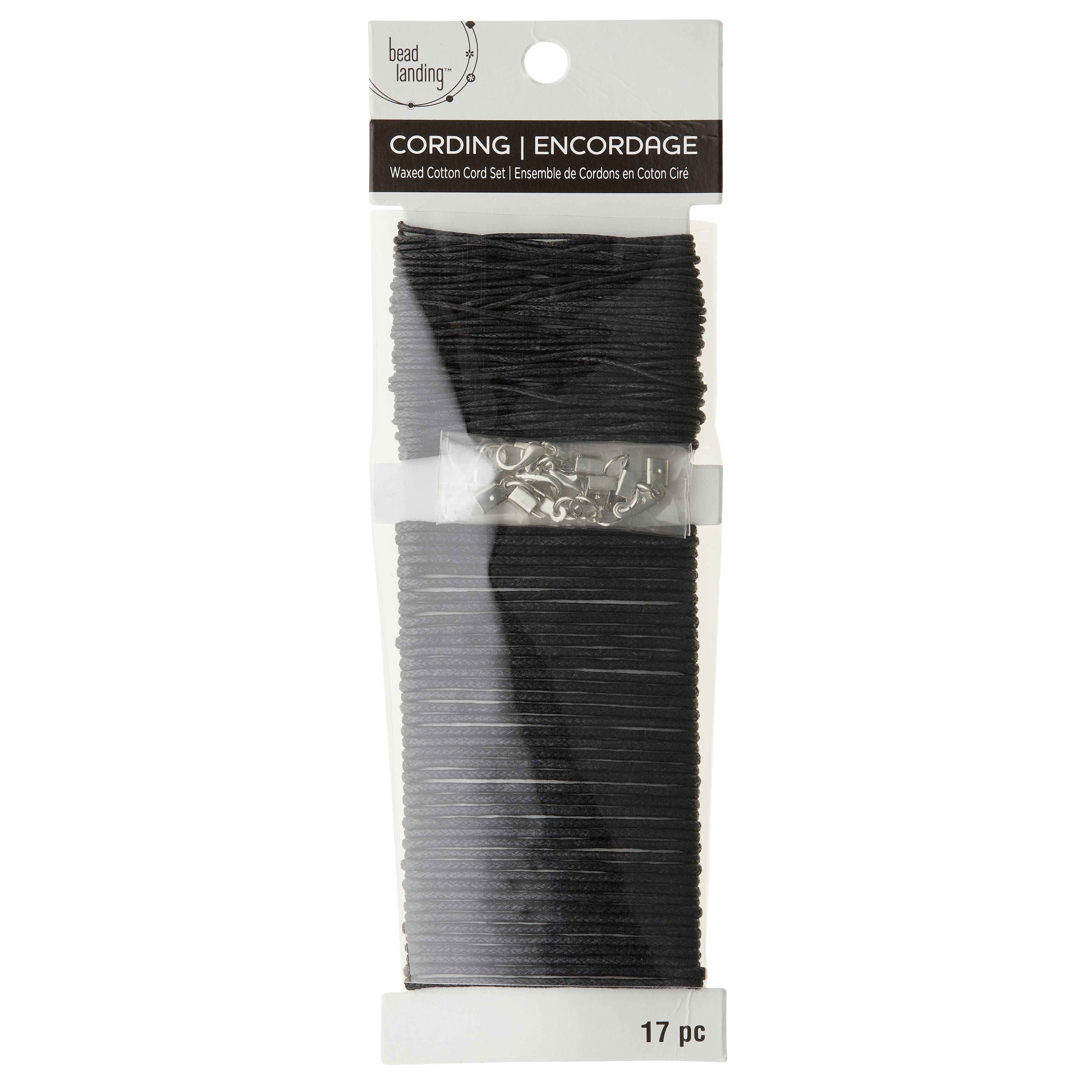 Bead Landing™ Waxed Cotton Cord Set, Black
