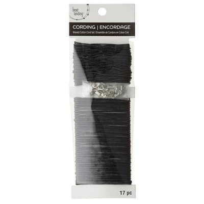Bead Landing™ Waxed Cotton Cord Set, Black image