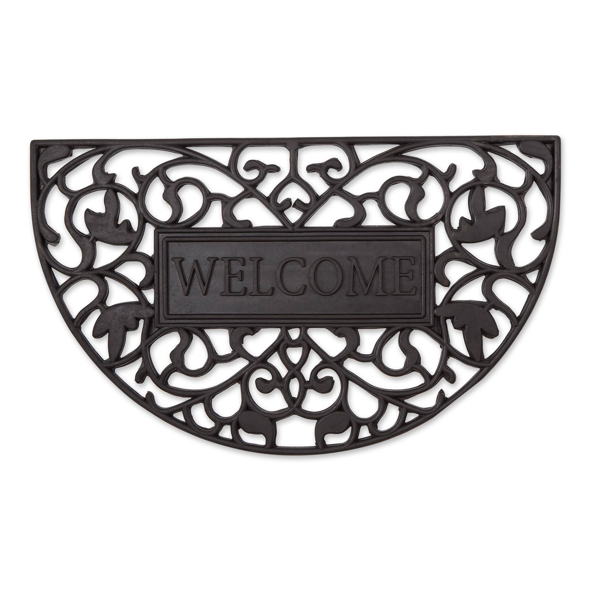 DII® Ivy Scroll Half Moon Welcome Rubber Doormat