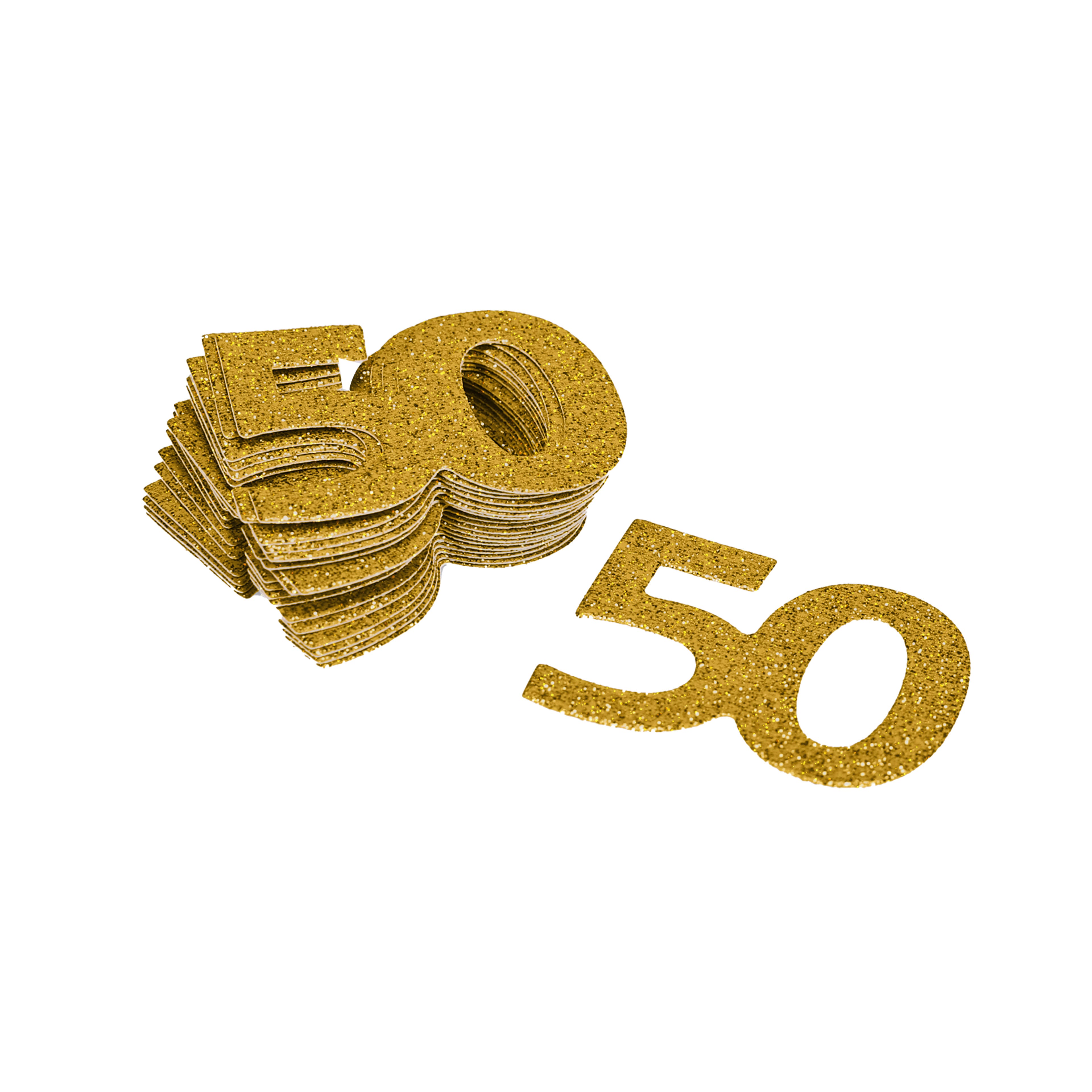 2&#x22; Gold 50 Glitter Confetti, 20ct. by Celebrate It&#x2122;