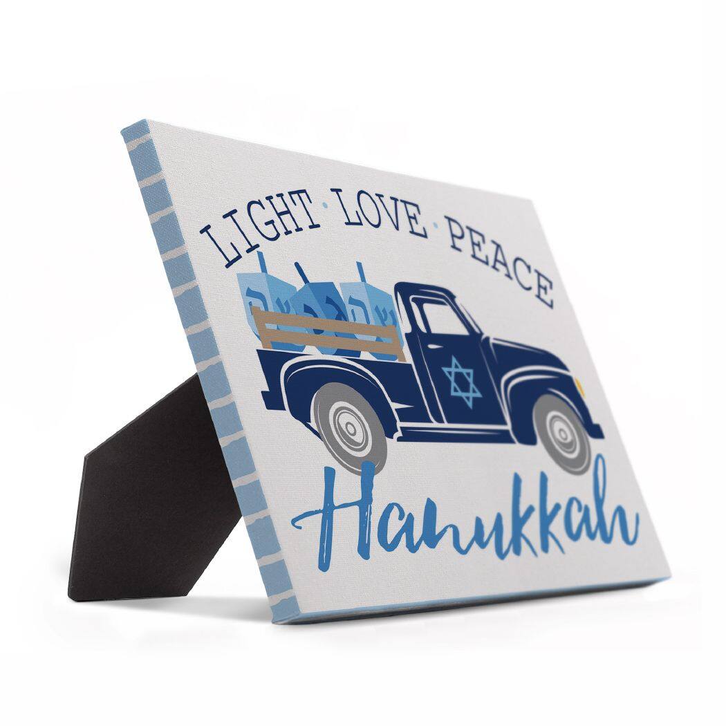 Hanukkah Truck 8x10 Tabletop Canvas