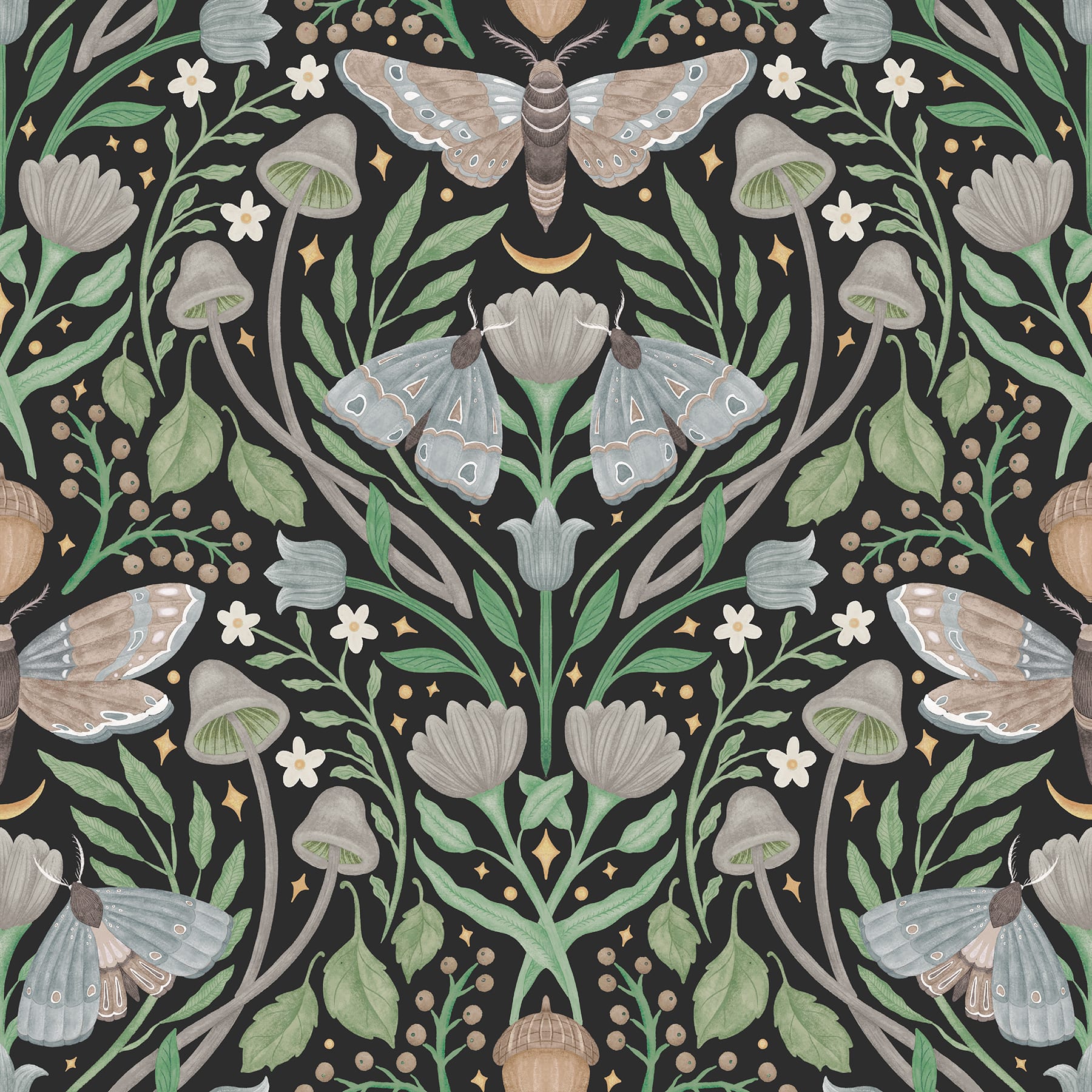 RoomMates Enchanted Forest Damask Peel & Stick Wallpaper