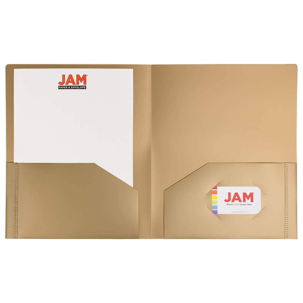 JAM Paper Heavy Duty Plastic 2-Pocket Folders, 6ct.