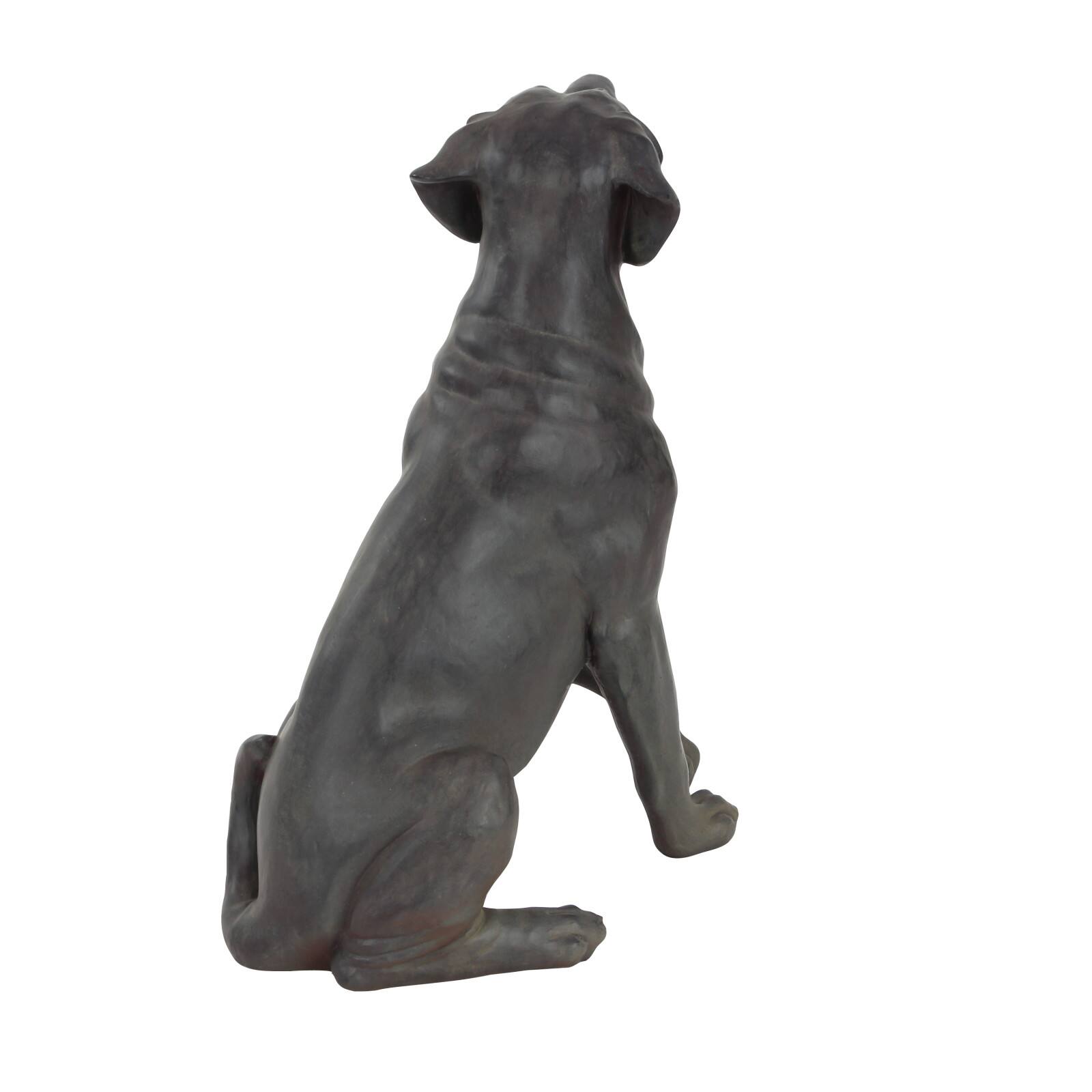 20&#x22; Brown Traditional Polystone Dog Sculpture