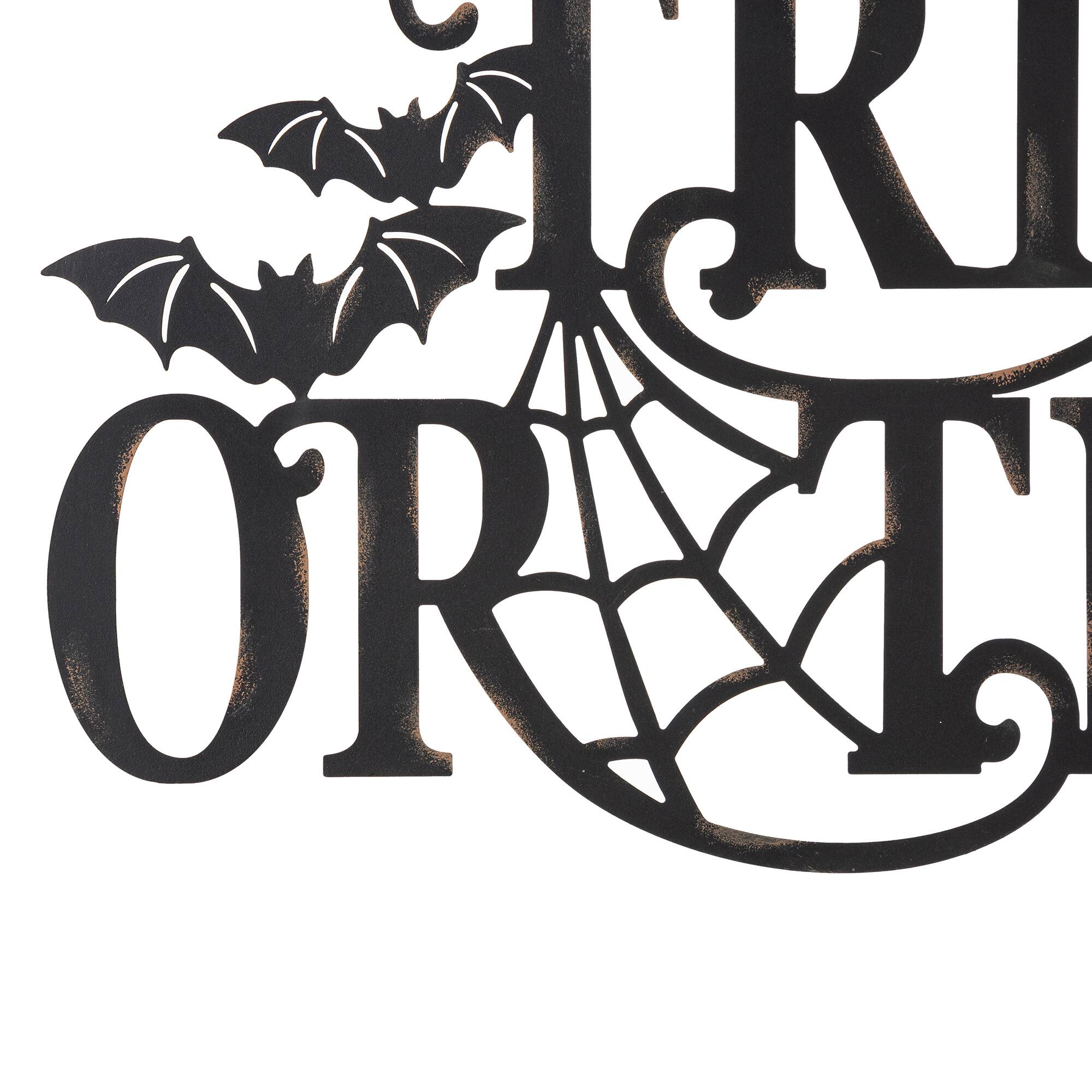 Glitzhome® 24" Metal Halloween TRICK OR TREAT Wall Sign