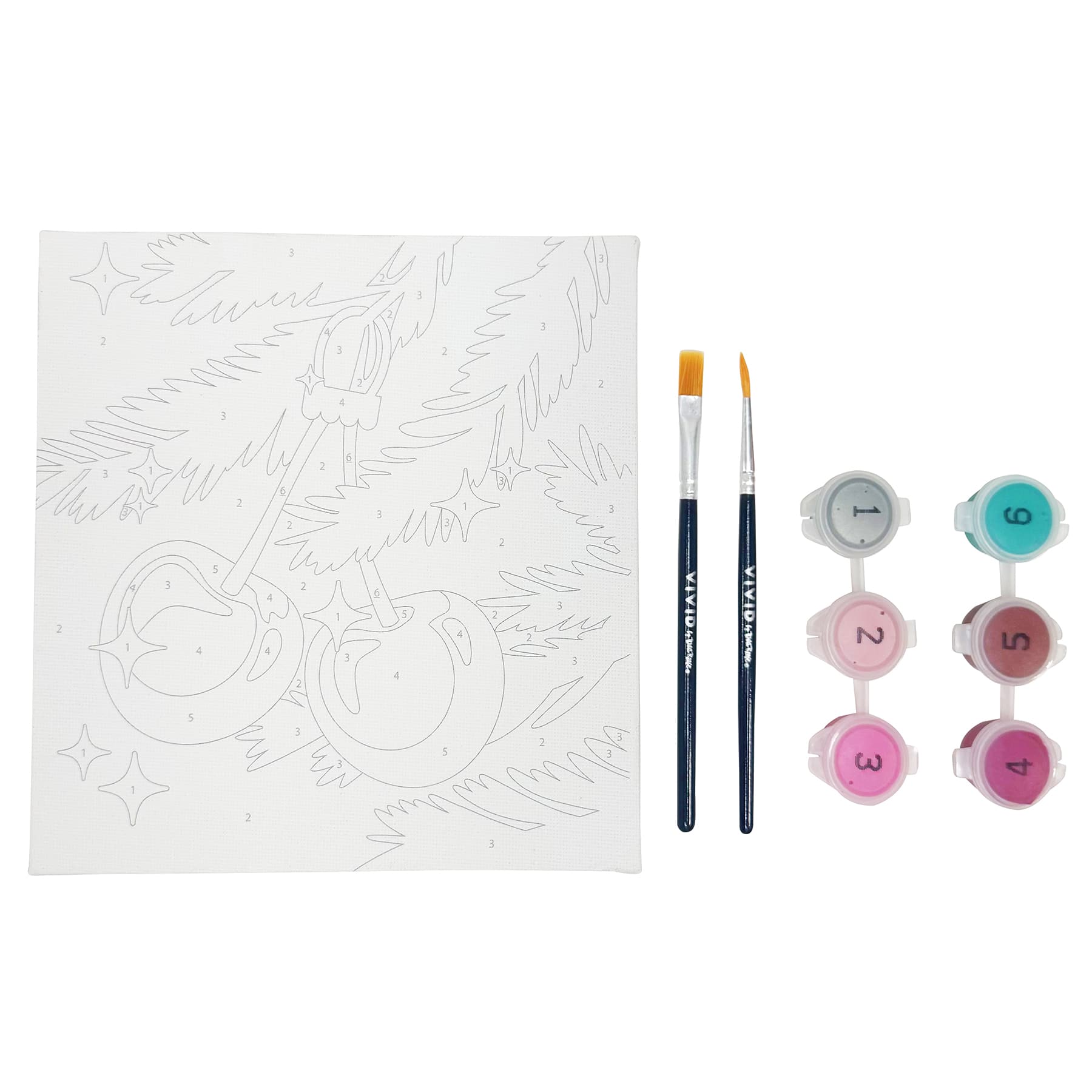 VIVID by Brea Reese&#xAE; Cherry Christmas Tree Acrylic Paint-by-Number Kit