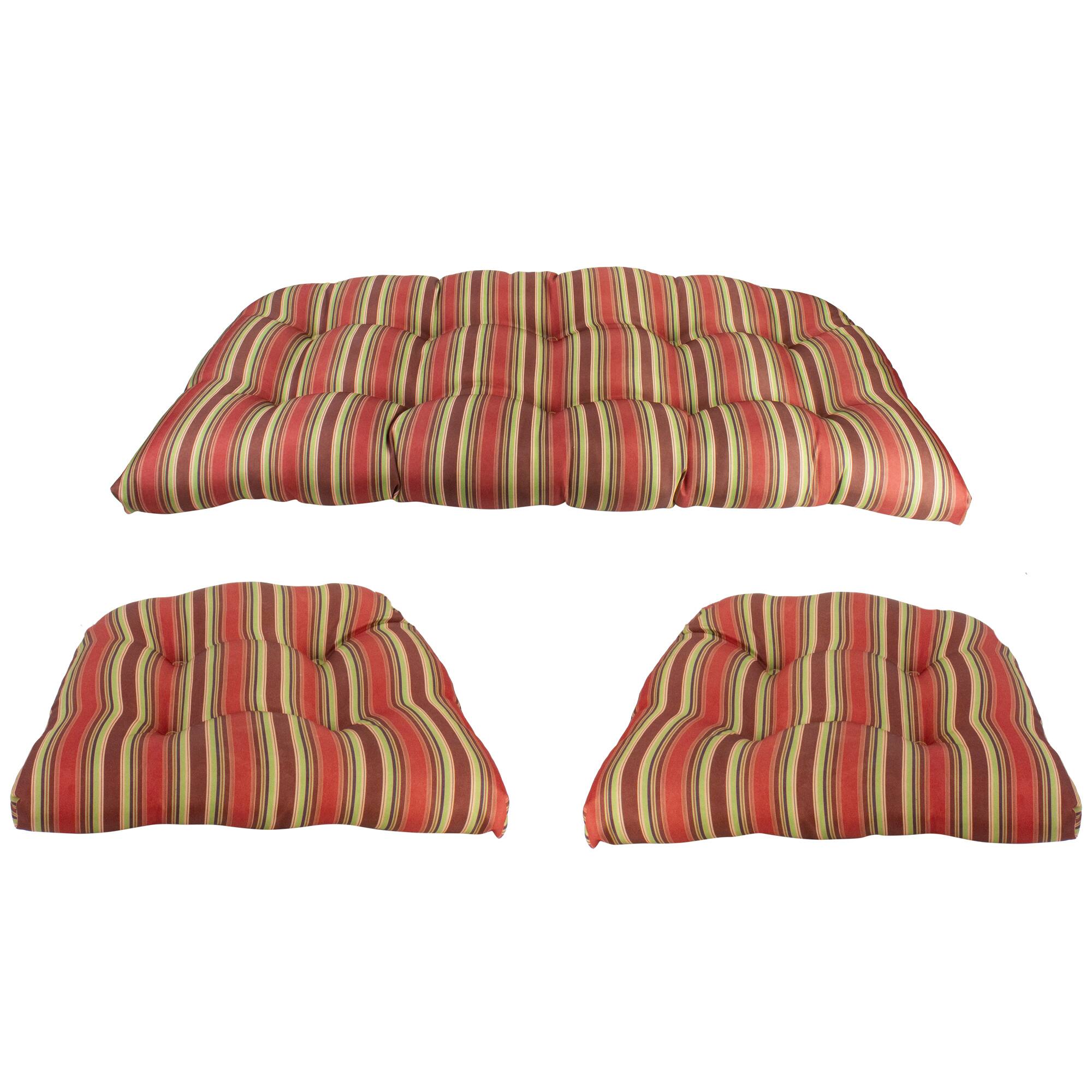 3 Piece Wicker Furniture Cushion Set