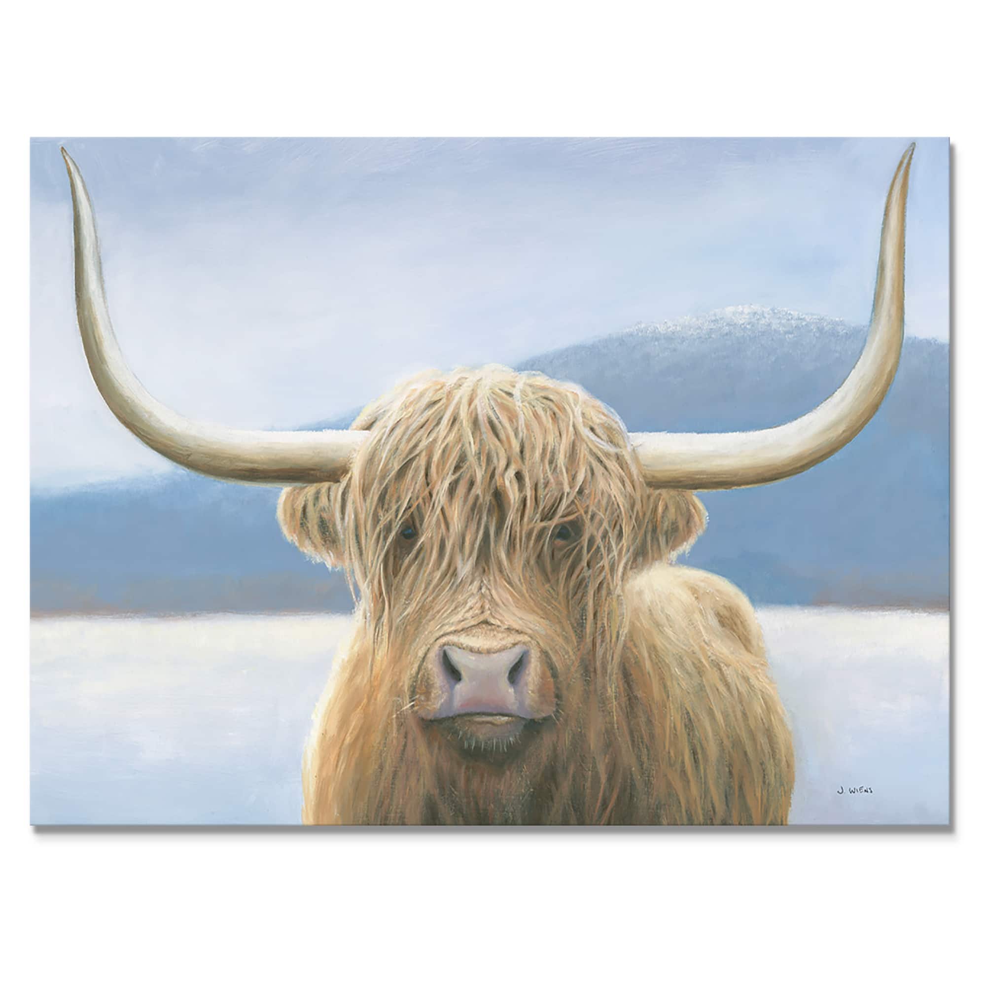 Designart - RW Highland Cow - Cottage Canvas Wall Art