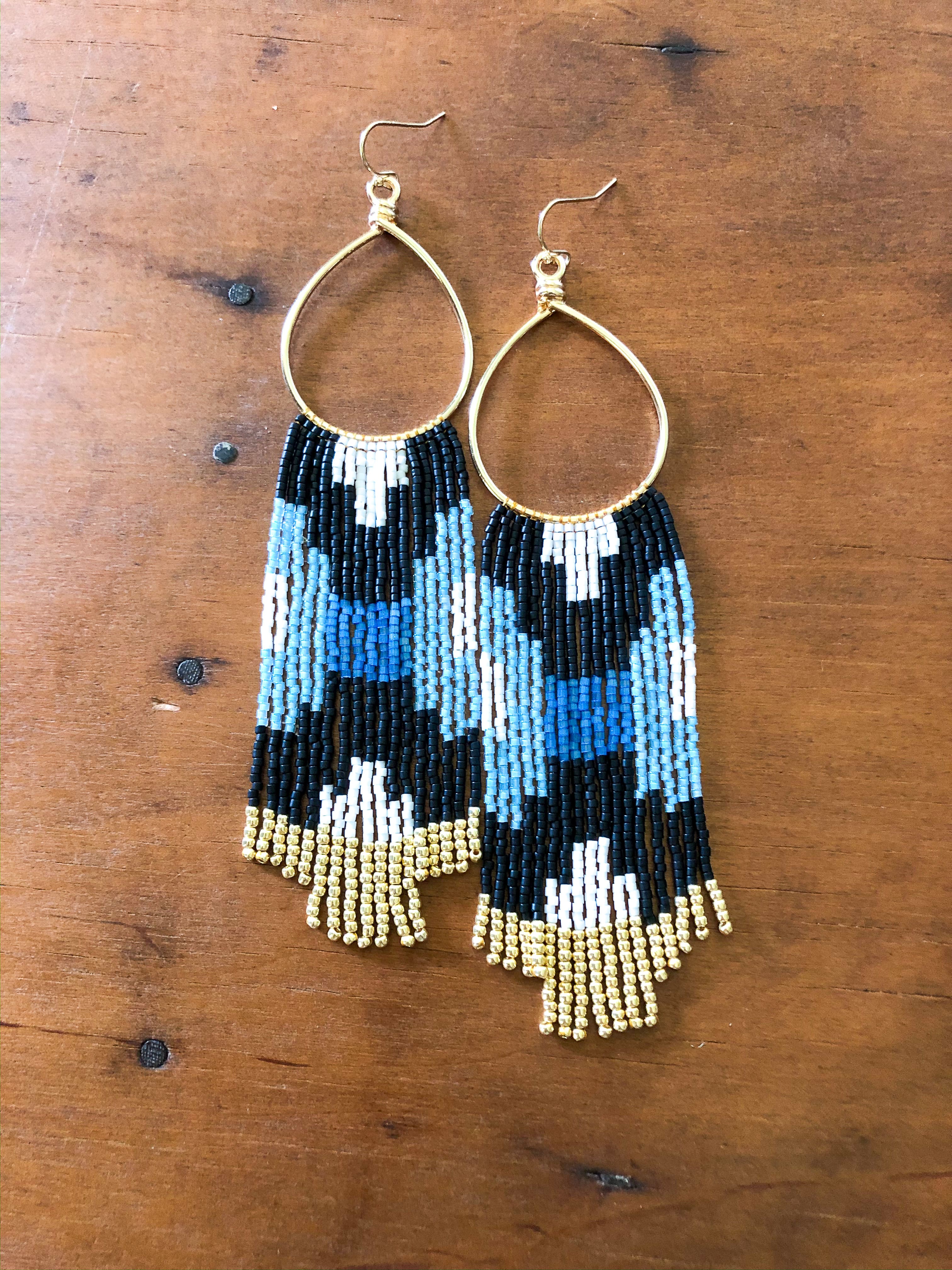 Beaded Fringe Earrings