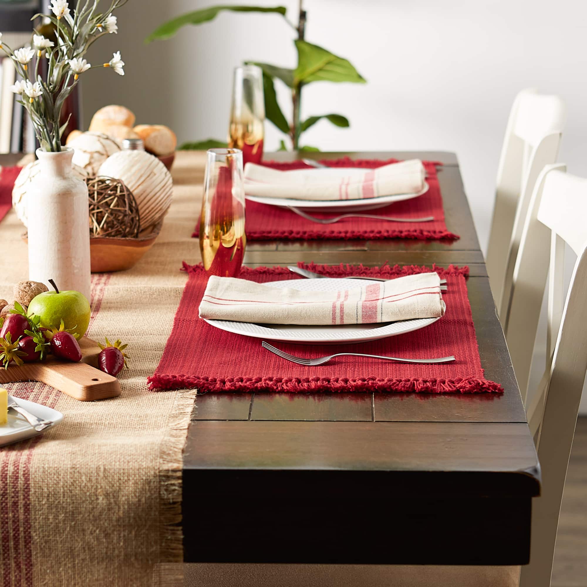 DII&#xAE; Variegated Fringe Cotton Placemats, 6ct.