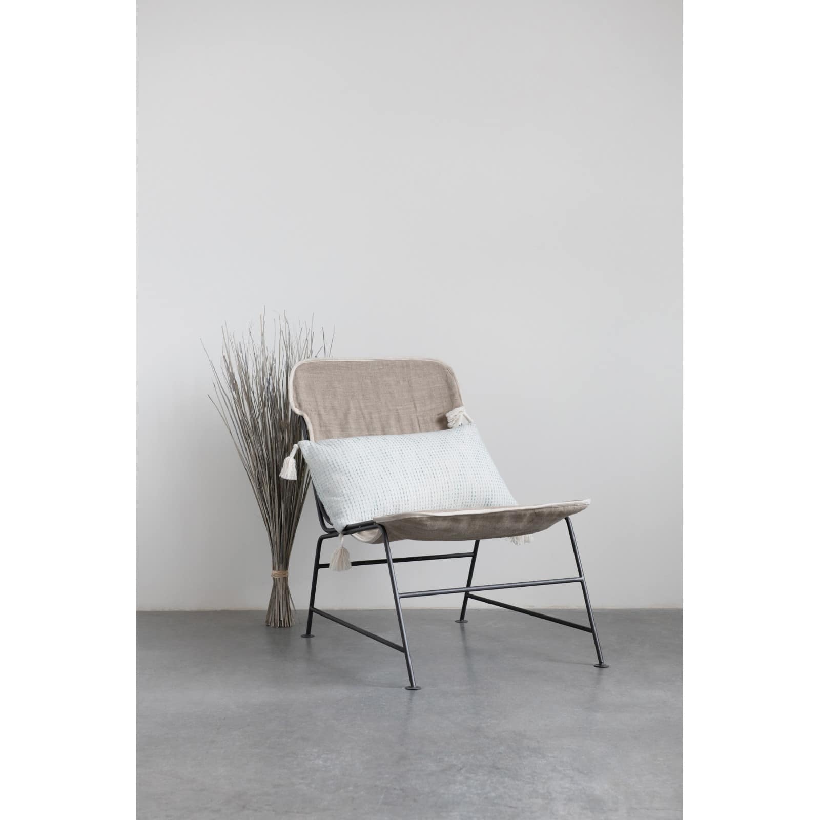 Hello Honey® Reclined Linen Sling Chair with Metal Frame