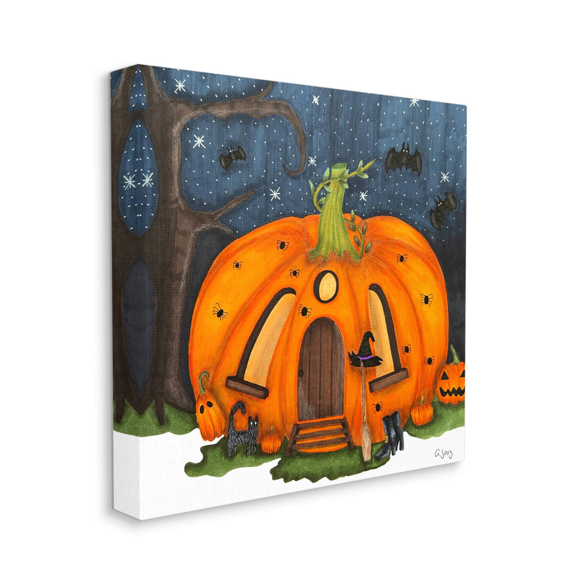 Stupell Industries Pumpkin House In Woods Canvas Wall Art