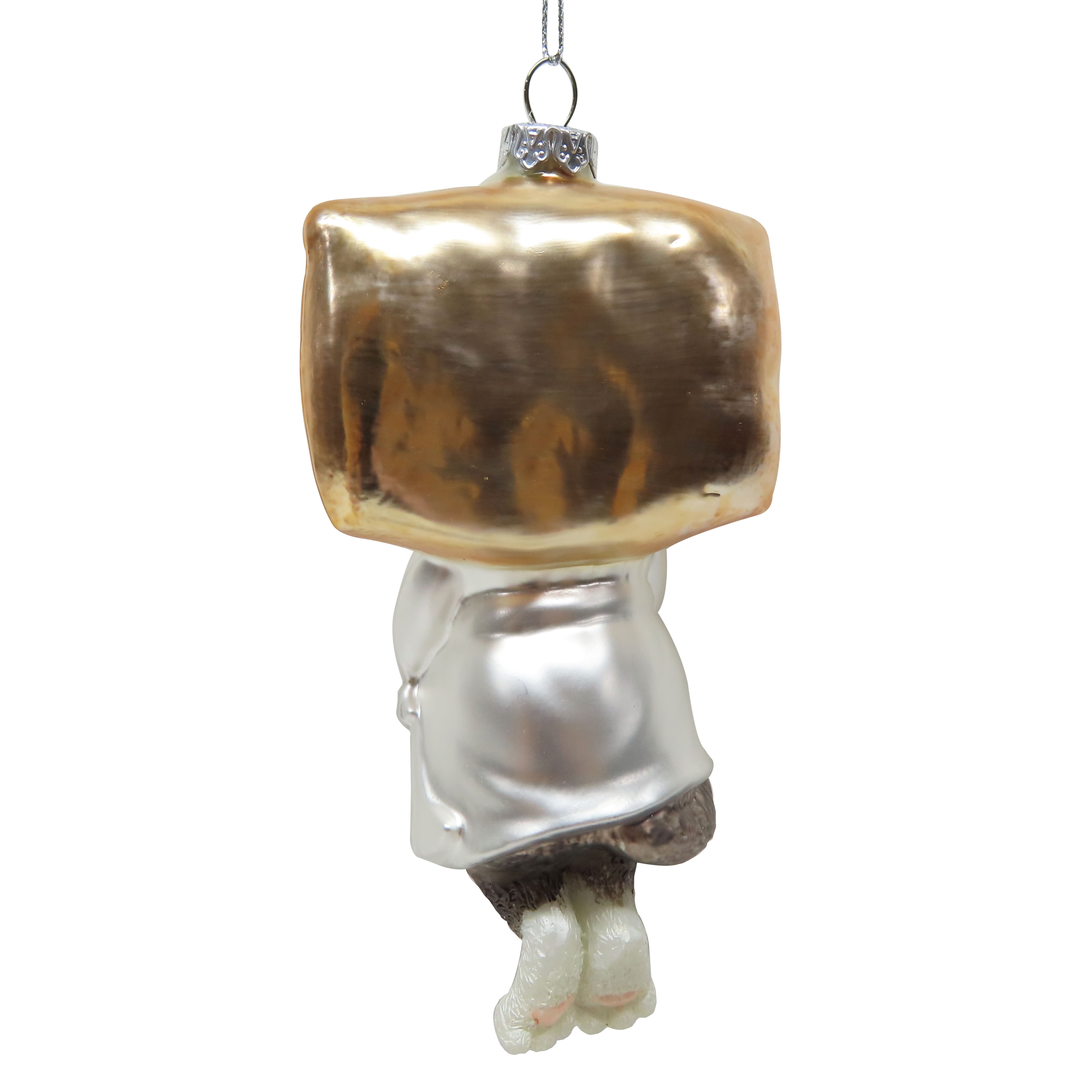 5.25&#x22; Silver Spa Cat Glass Ornament by Ashland&#xAE;