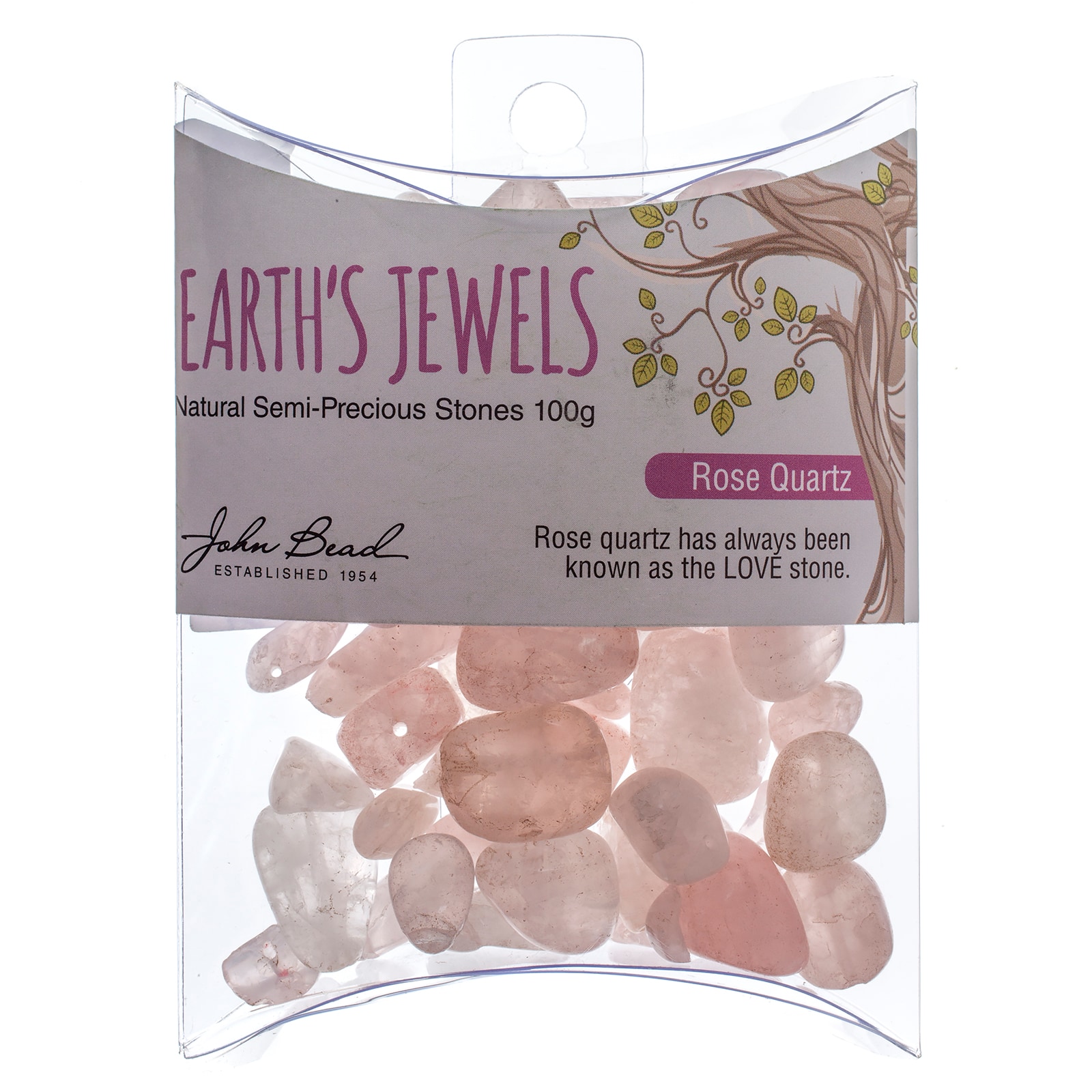 John Bead Earth&#x27;s Jewels Natural Stone Bead Assortment, 100g