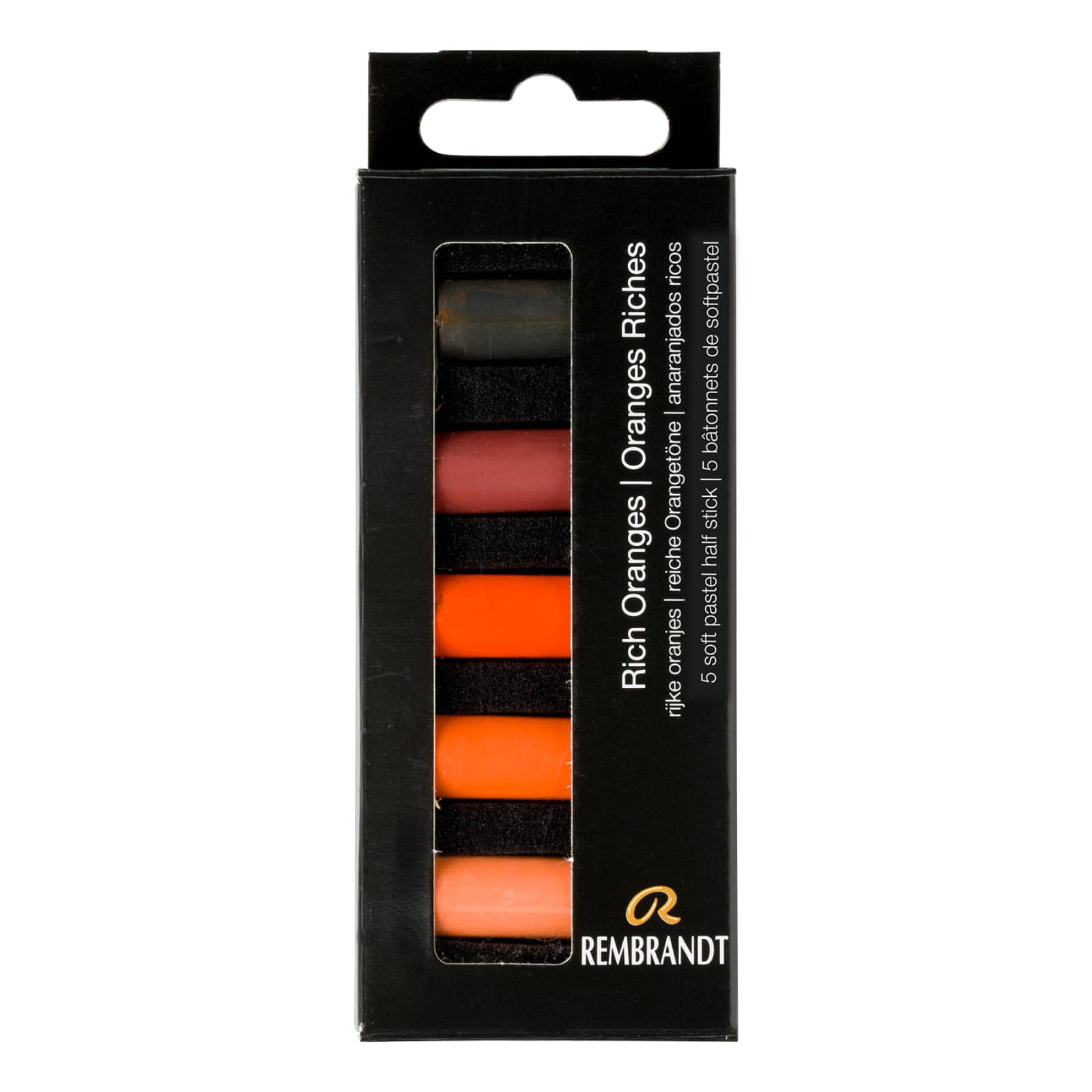 Rembrandt 5 Color Rich Oranges Half Stick Soft Pastel Set