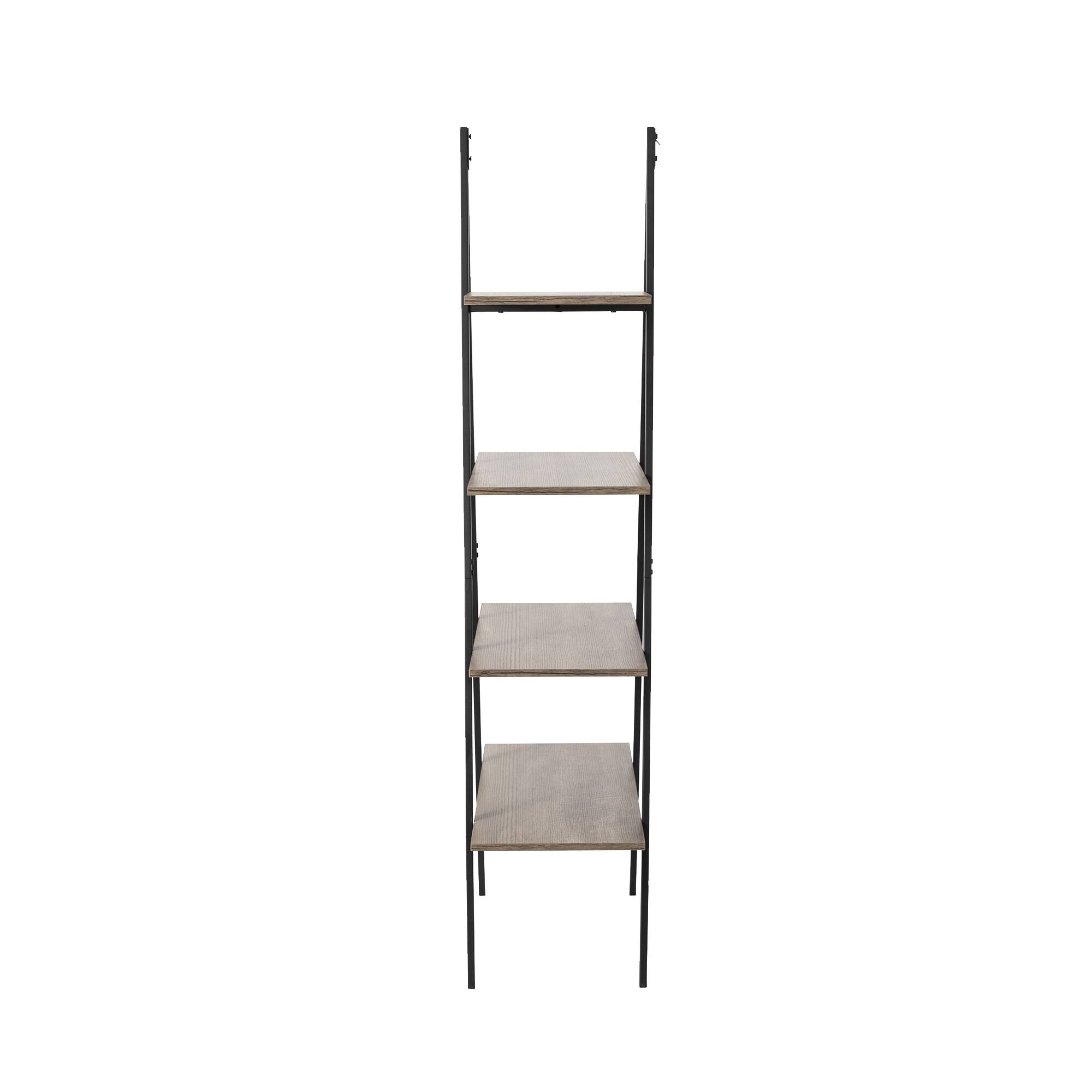 Glitzhome&#xAE; 5.5ft. Modern Industrial 4-Tier A-Frame Open Ladder Bookshelf