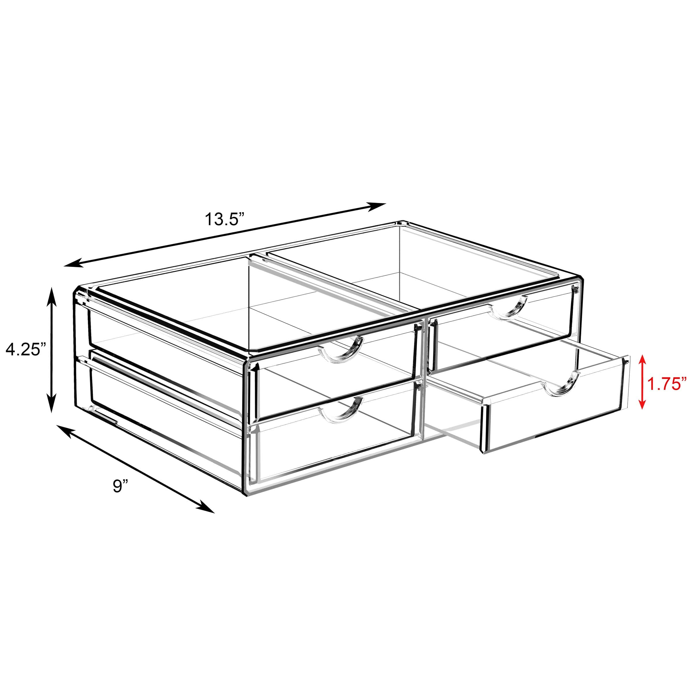 Sorbus 4-Drawer Extra Large Acrylic Cosmetic Organizer