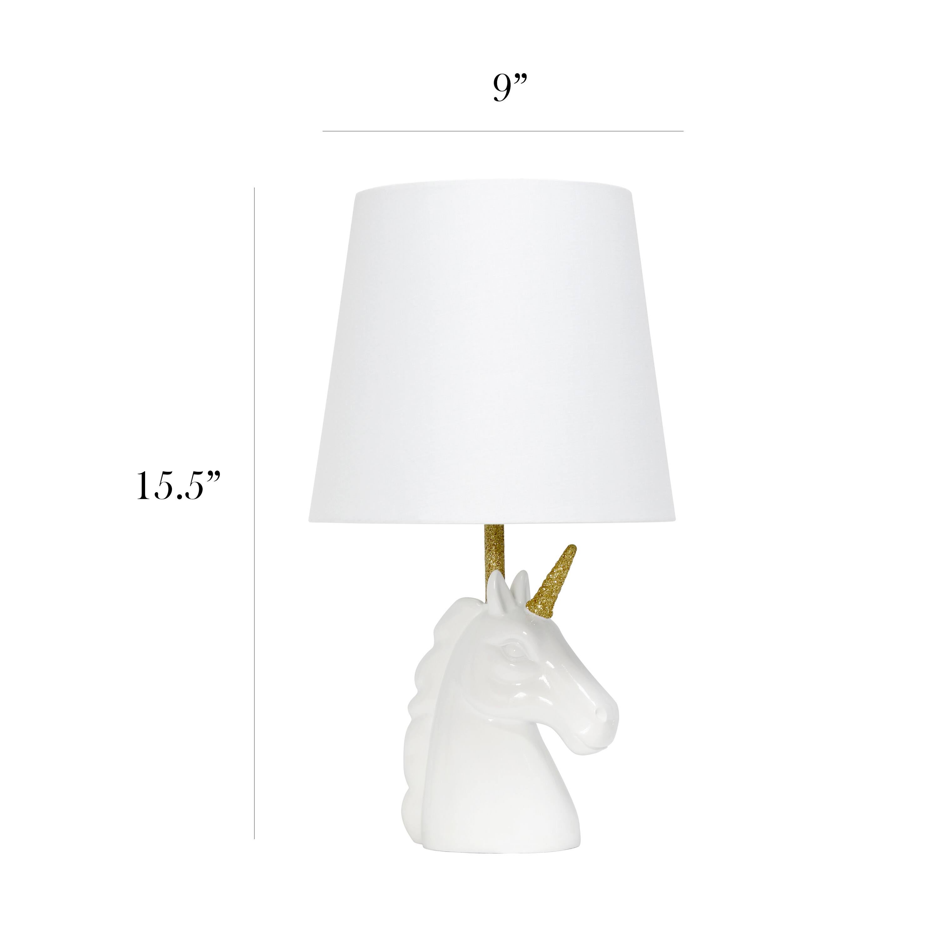 Simple Designs 15.5&#x22; Unicorn Table Lamp