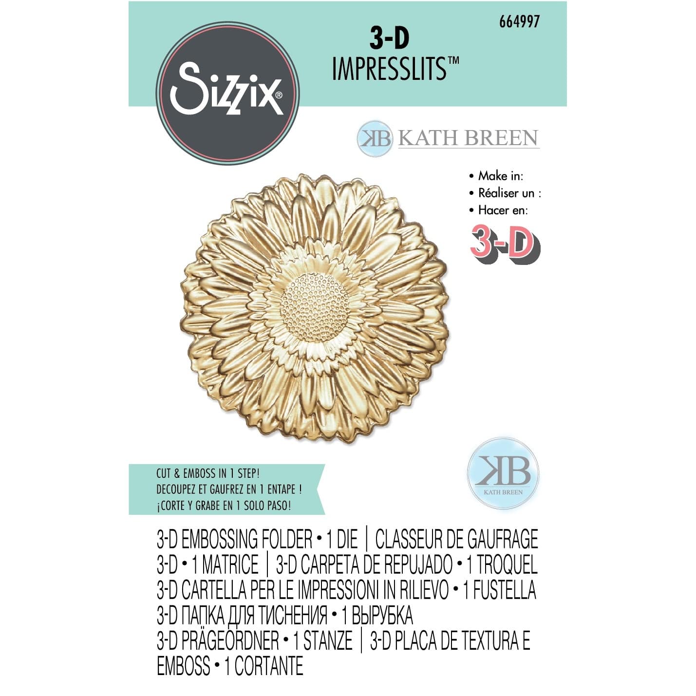 Sizzix 3-D Impresslits Embossing Folder Lace Border by Kath Breen 665744 One Size Multicolor 