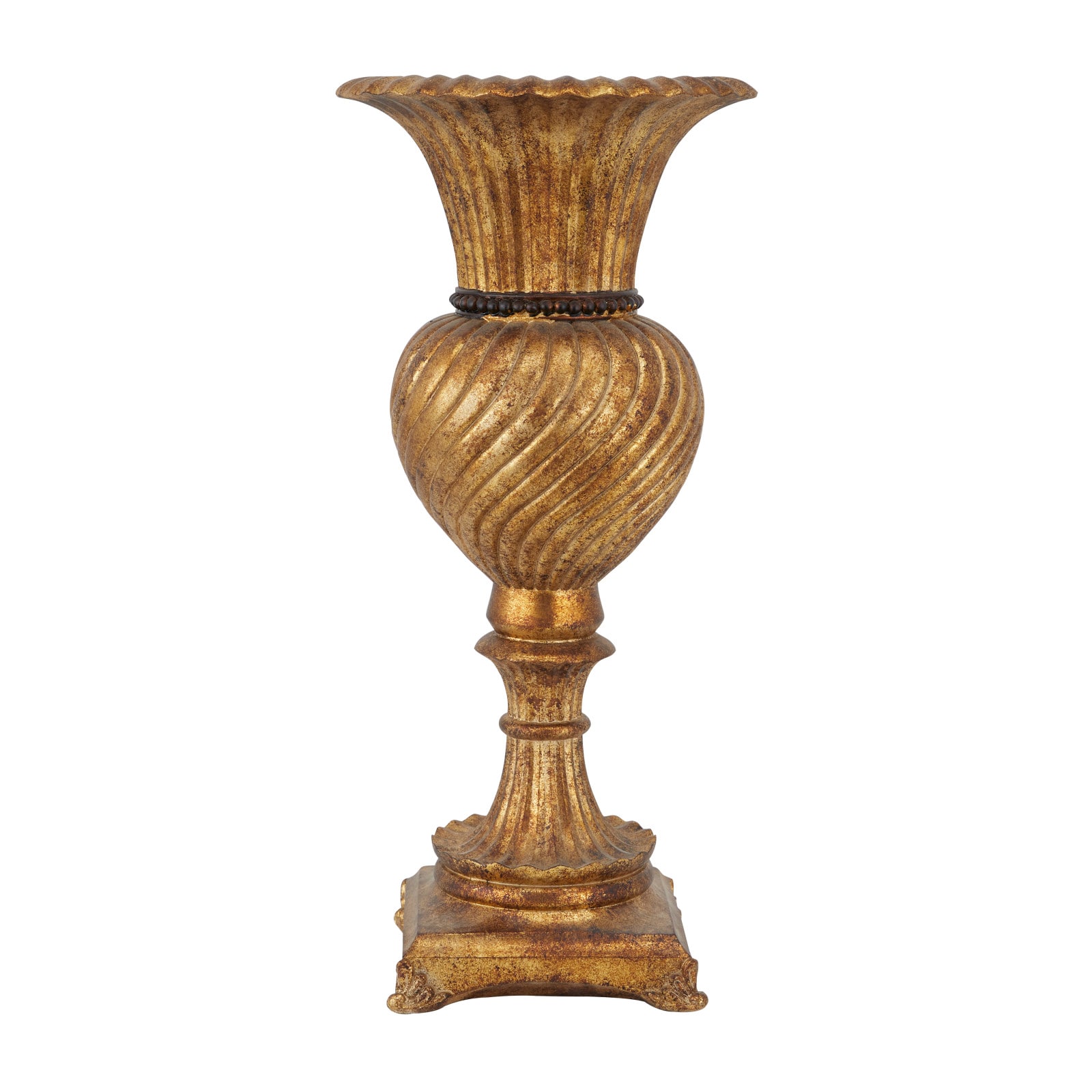 Gold Polystone Traditional Vase, 22&#x22; x 10&#x22; x 10&#x22;