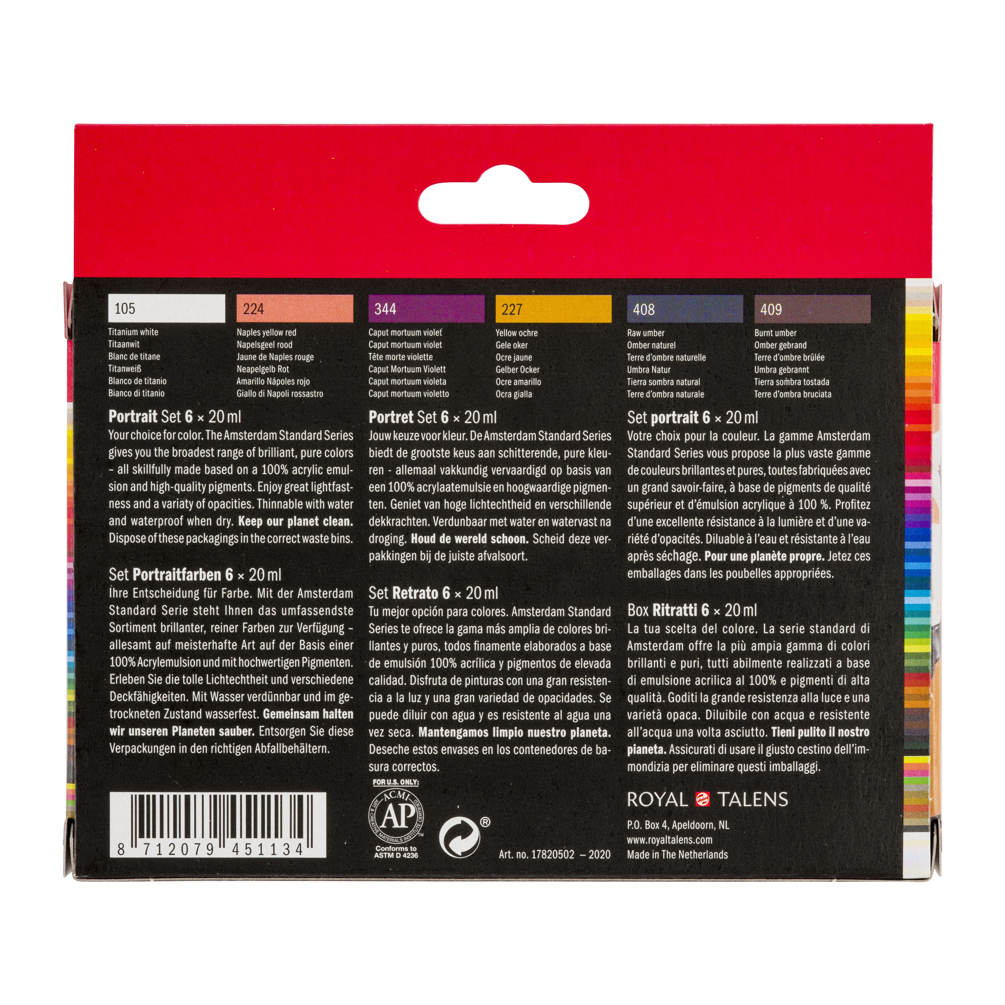 6 Packs: 6 ct. (36 total) Amsterdam Standard Series Portrait Acrylic Paints