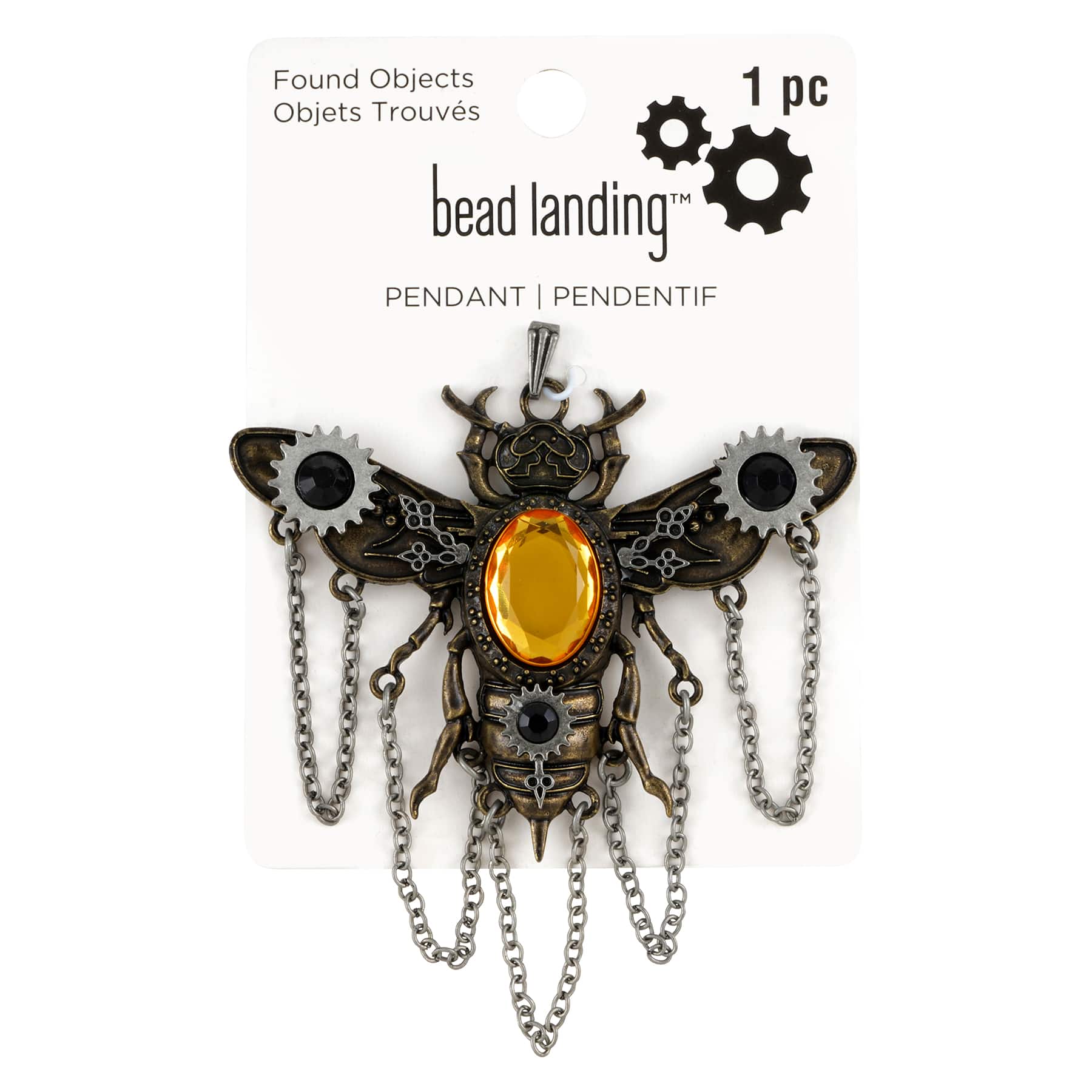 12 Pack: Found Objects Bee Pendant by Bead Landing&#x2122;