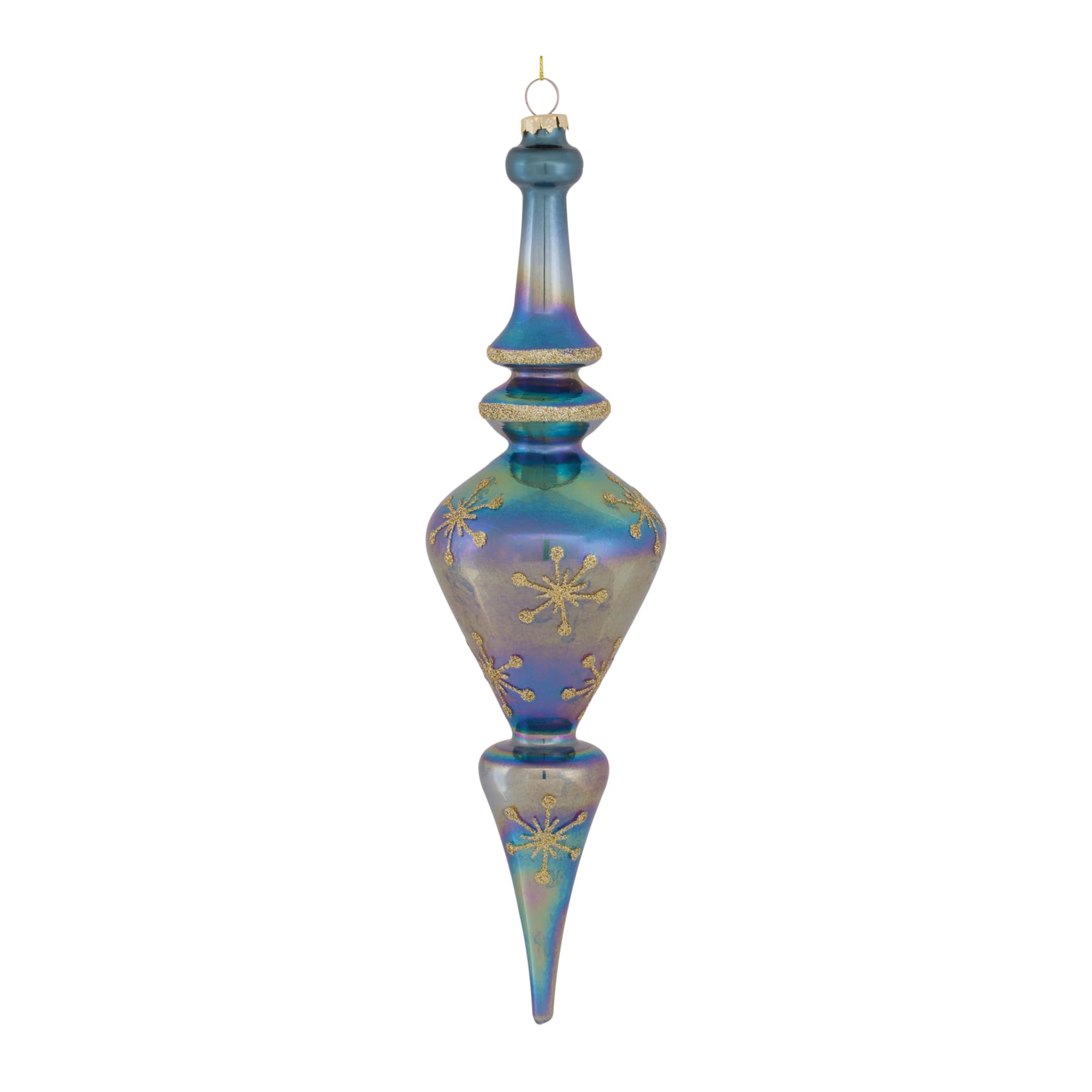 6ct. 13&#x22; Iridescent Glass Finial Drop Ornaments