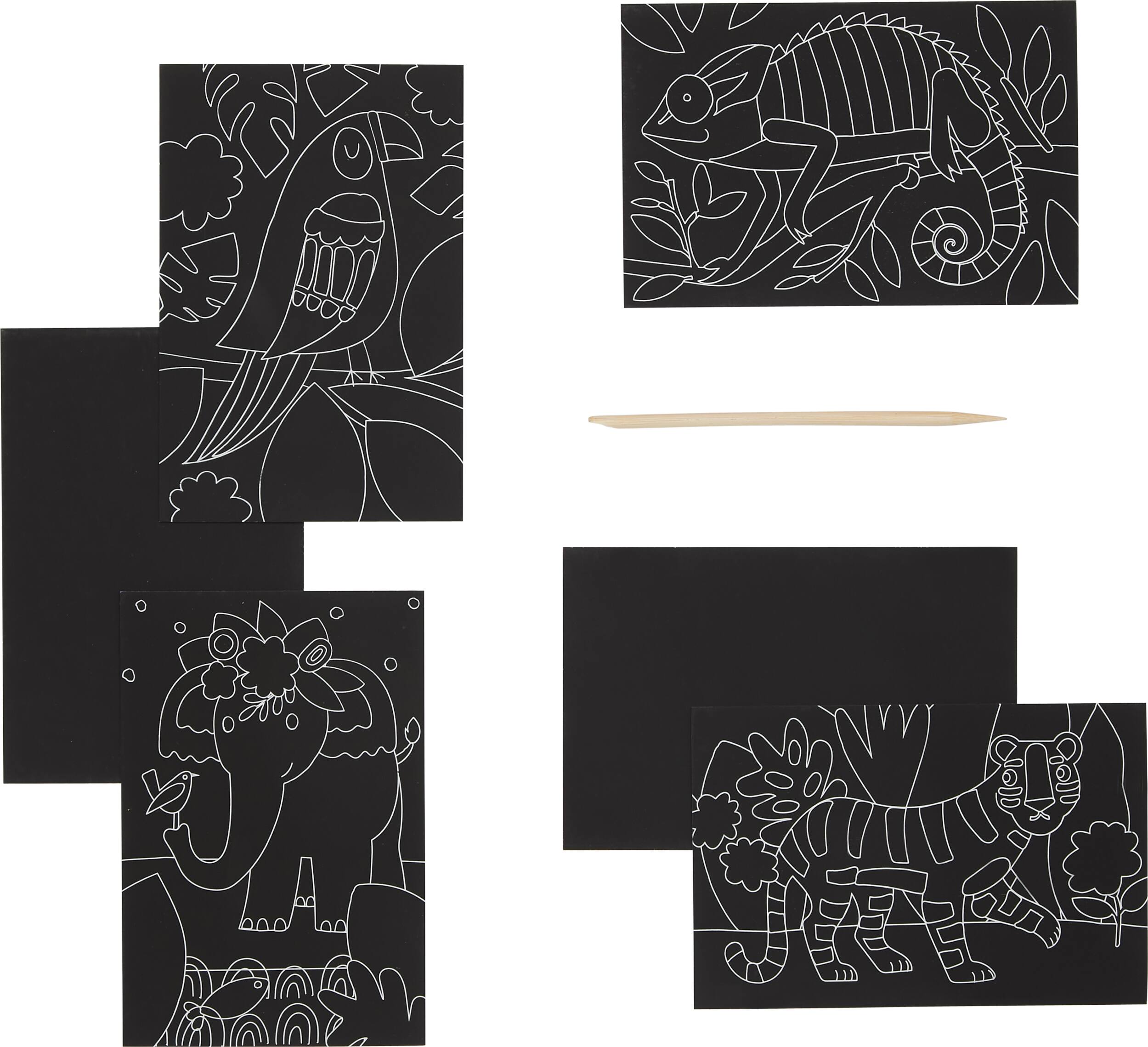 OOLY Jungle Fun Mini Scratch &#x26; Scribble Art Kit