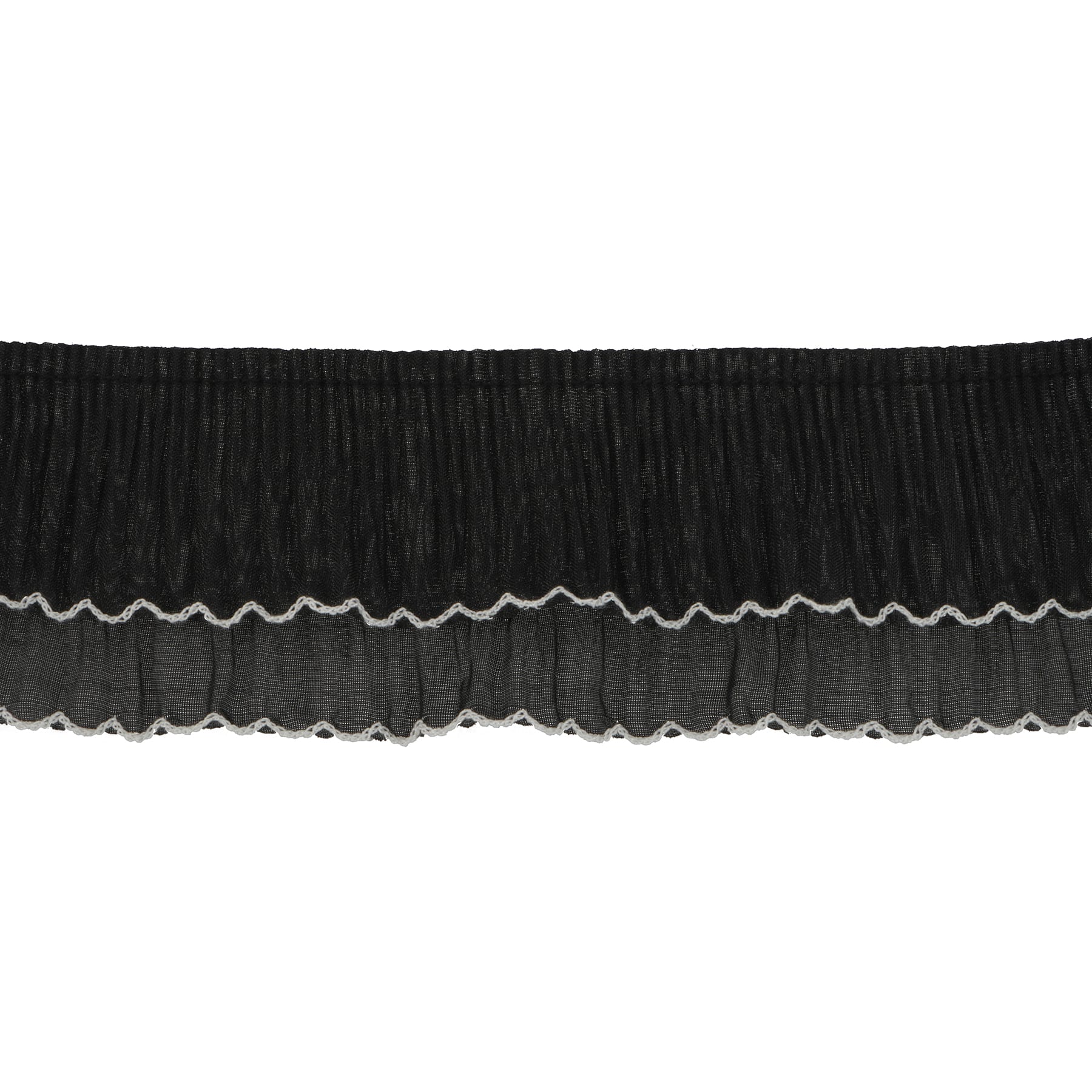 2.6&#x22; Black with White Scallop Ruffle Trim by Celebrate It&#xAE;