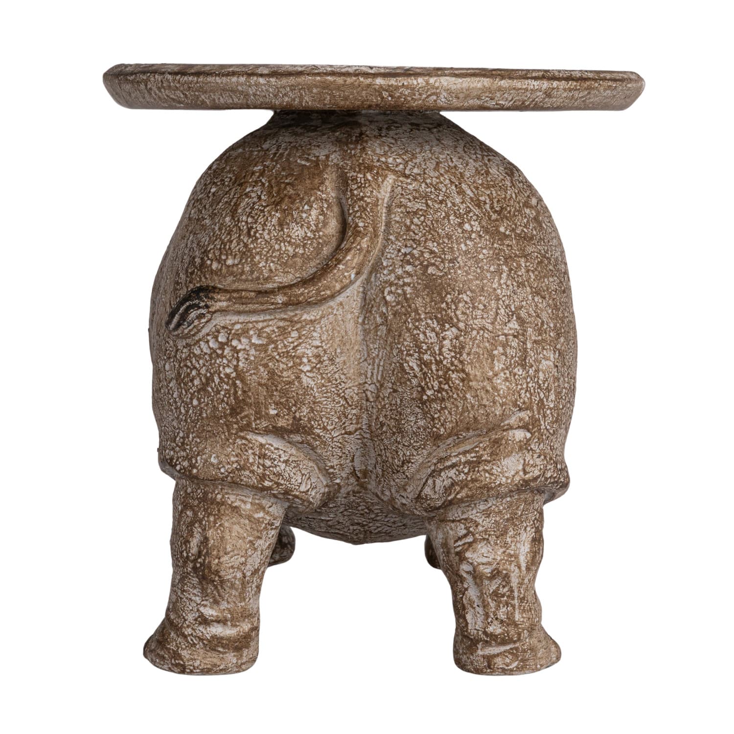Hello Honey® 16.75" Gray Decorative Hippo Pedestal with Distressed Finish
