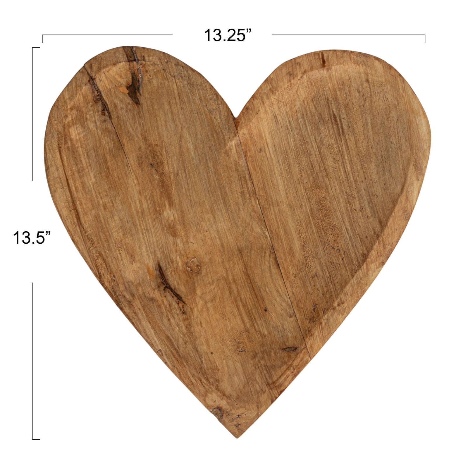 Hello Honey® 13.5" Natural Heartfelt Harvest Mango Wood Bowl